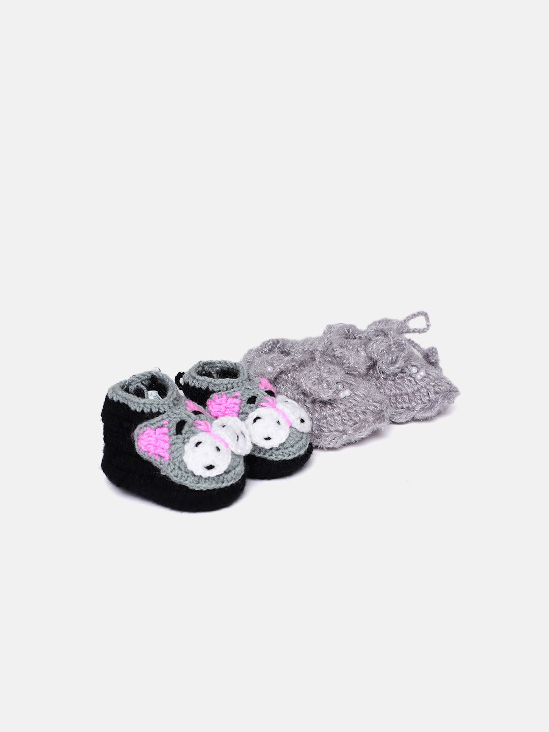 CHUTPUT Unisex Kids Pack of 2 Crochet Booties-picture-36