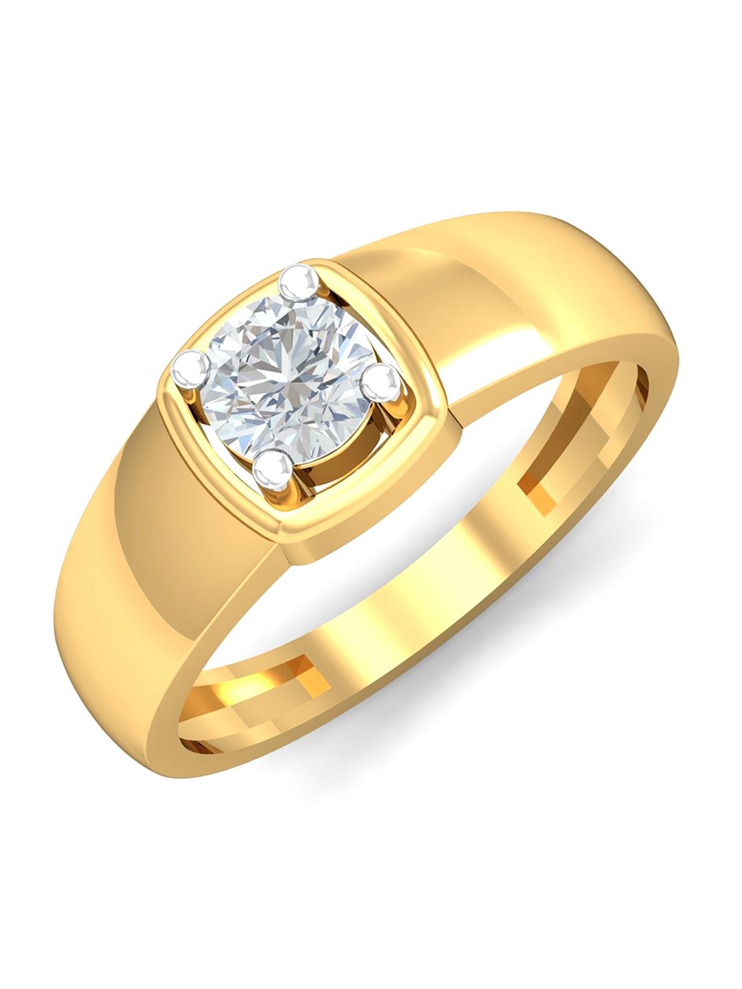 KUBERBOX Men Diamond-Studded 18KT Gold Ring - 4.84 gm-picture-21