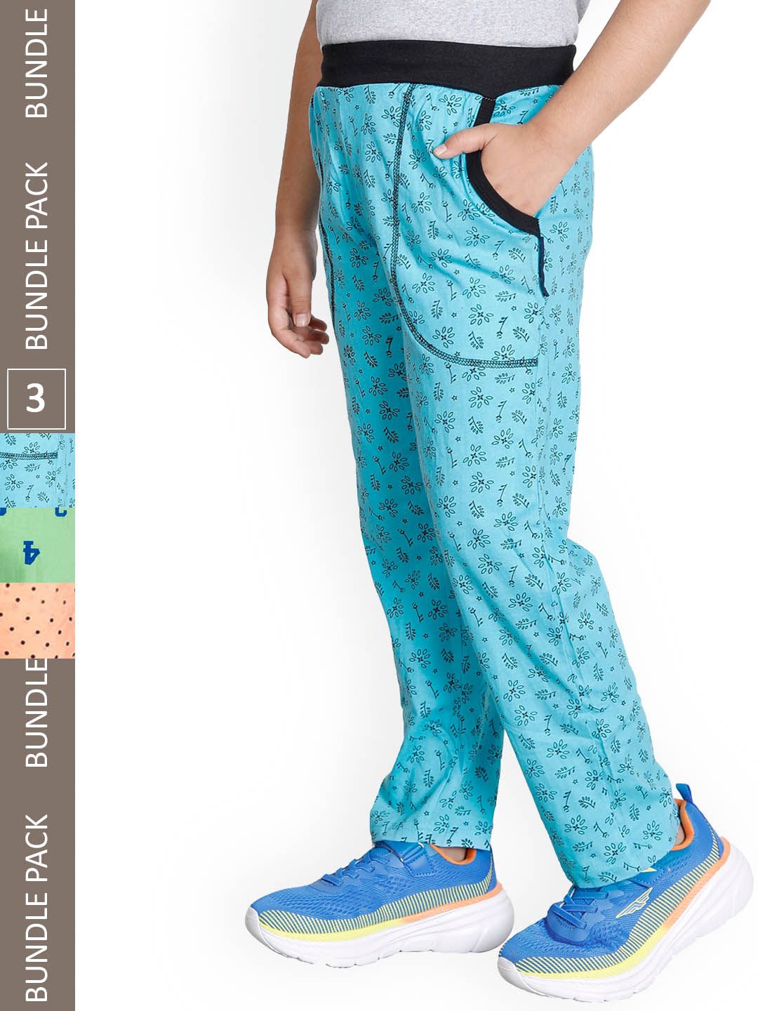 IndiWeaves Boys Pack of 3 Printed Mid-Rise Cotton Track Pants-picture-37