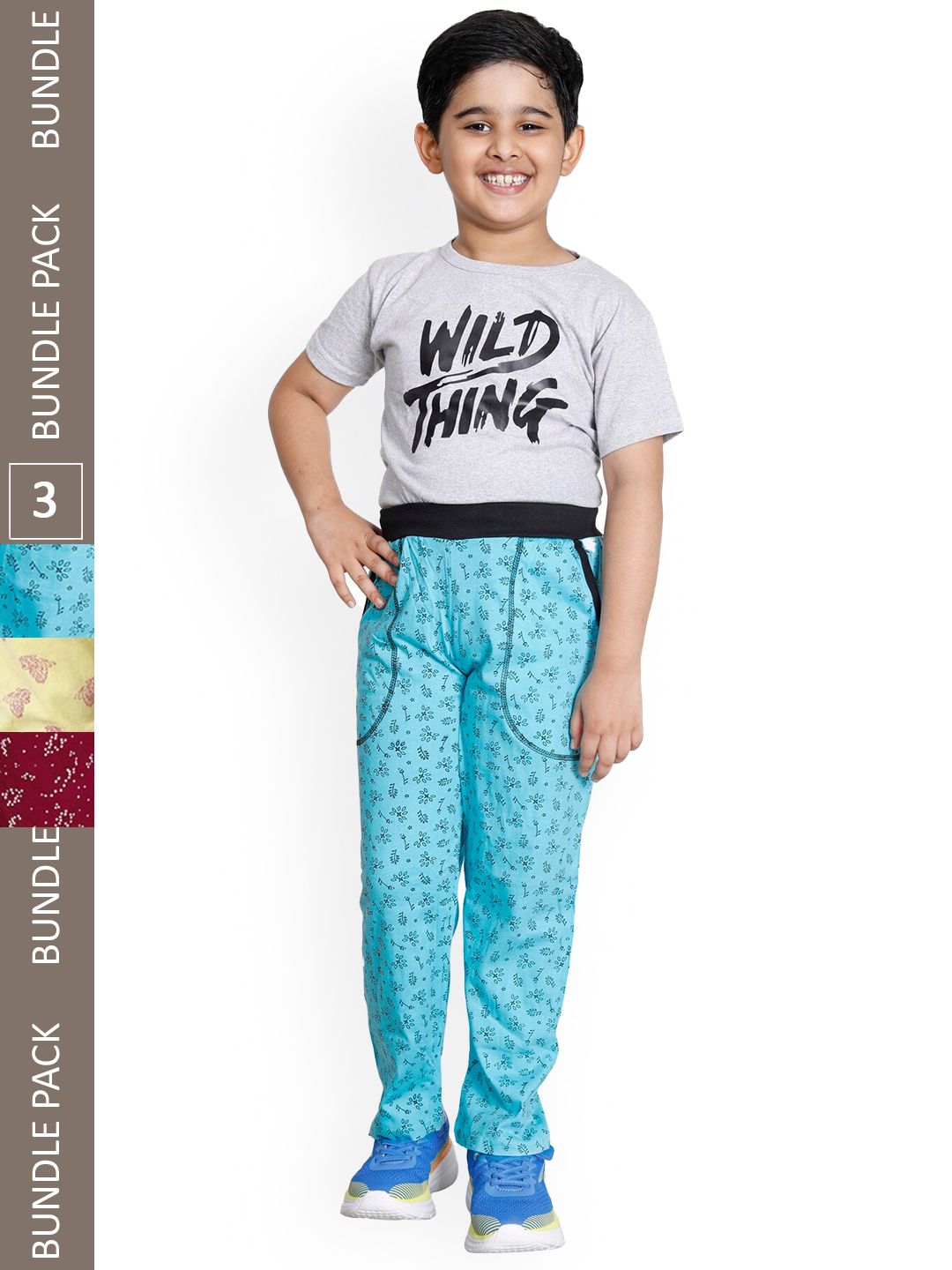 IndiWeaves Boys Pack Of 2 Printed Cotton Track Pants-picture-10