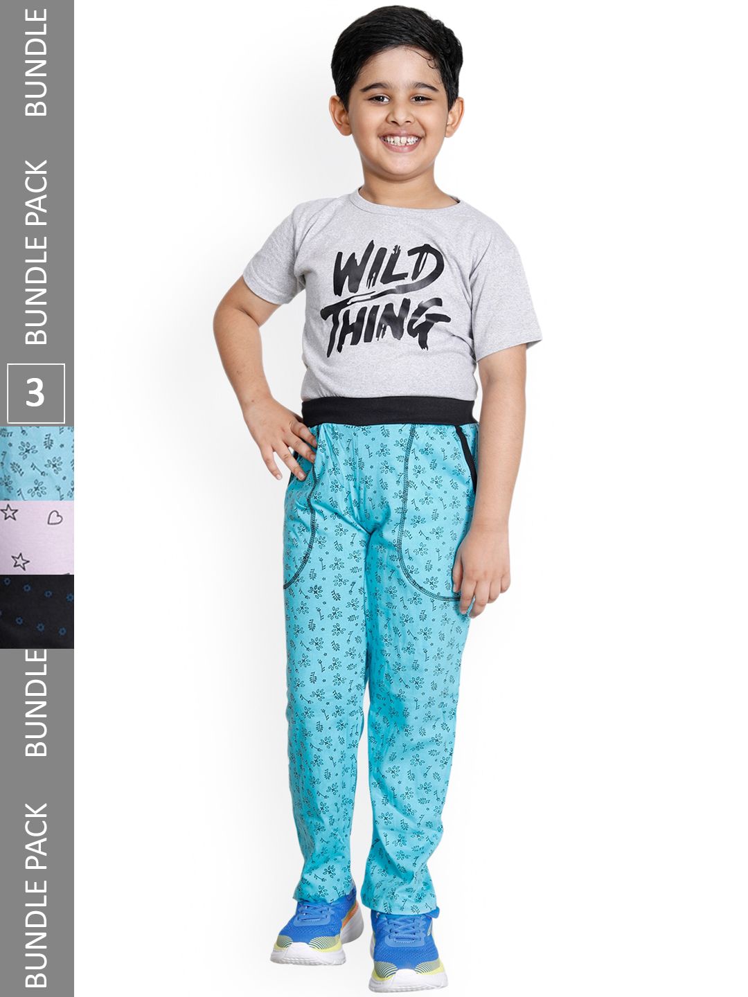 IndiWeaves Boys Pack Of 3 Printed Cotton Track Pants-picture-17