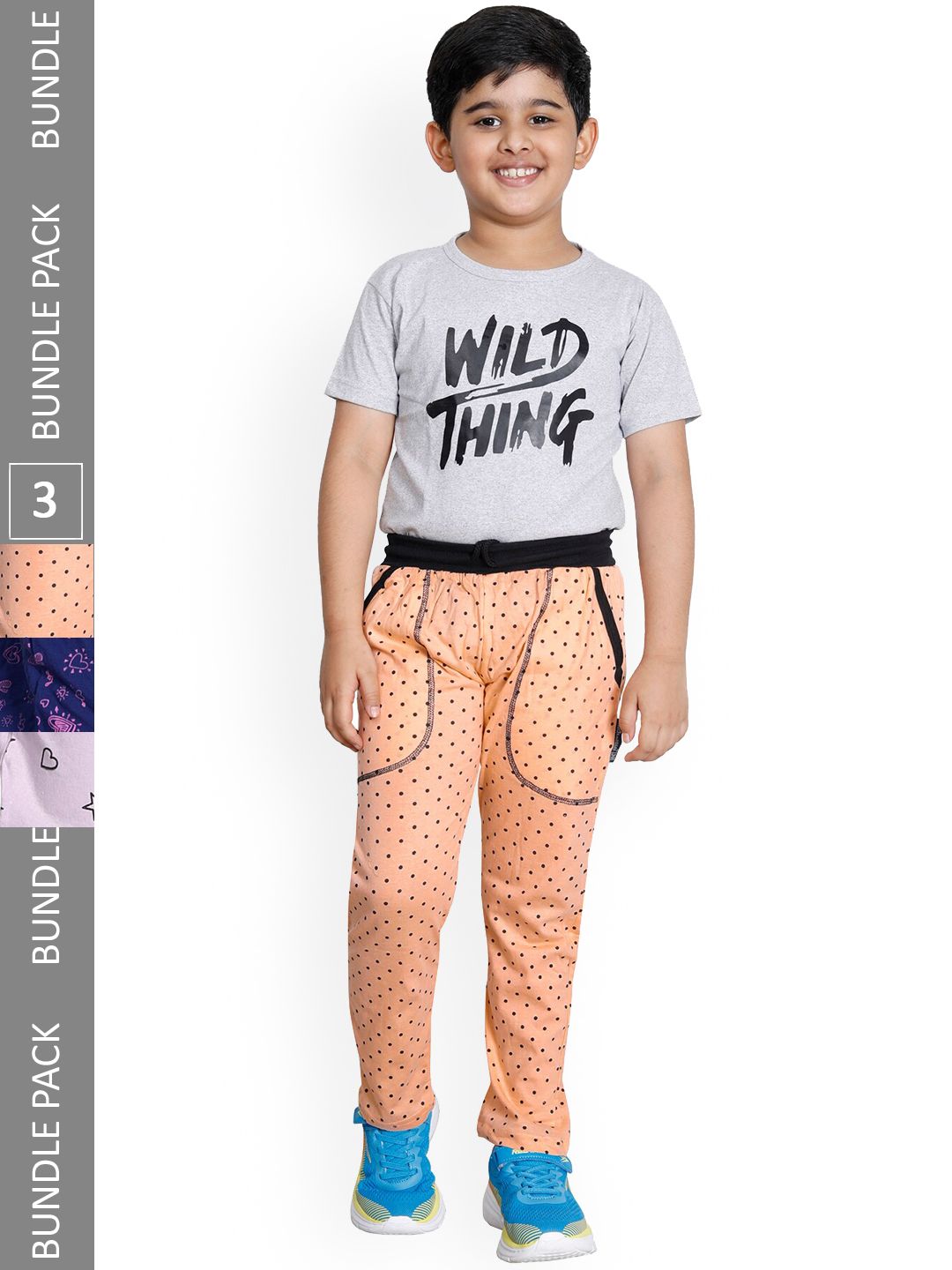 IndiWeaves Boys Pack Of 3 Mid-Rise Cotton Regular Fit Track Pants-picture-52