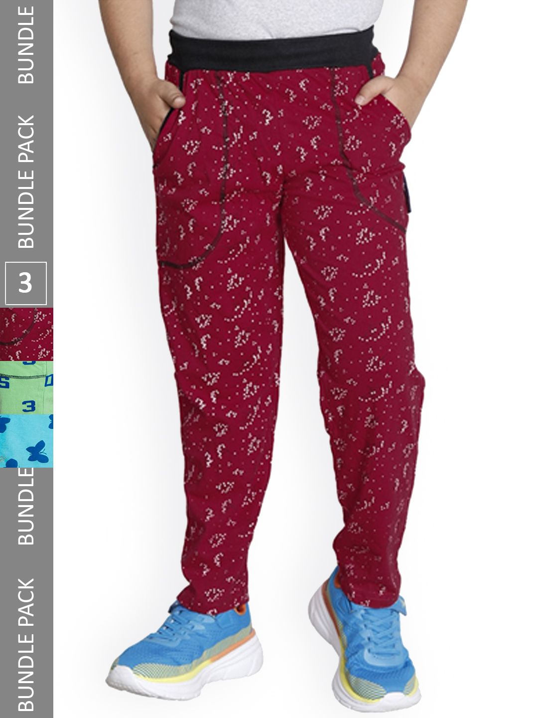 IndiWeaves Boys Pack Of 3 Graphic Printed Cotton Track Pants-picture-27