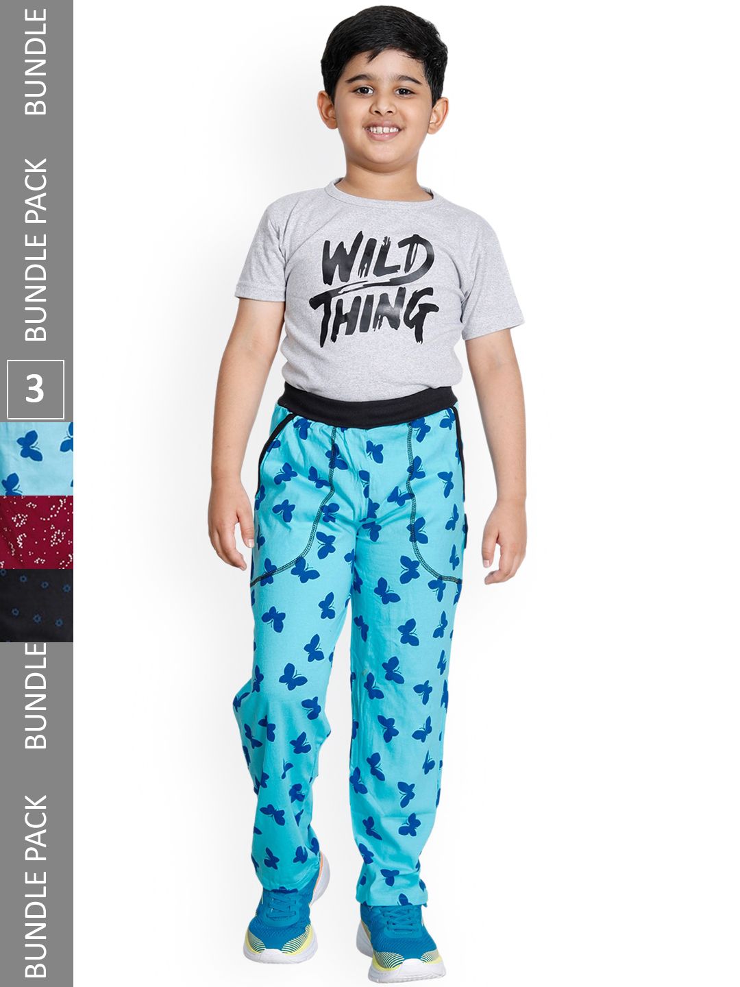 IndiWeaves Boys Pack Of 3 Graphic Printed Cotton Track Pants-picture-26