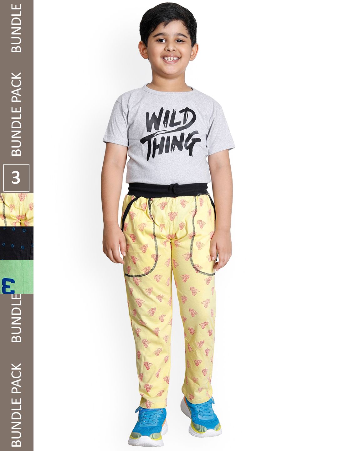 IndiWeaves Boys Pack Of 3 Graphic Printed Cotton Track Pants-picture-25