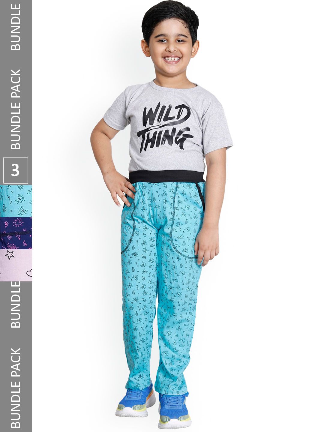 IndiWeaves Boys Pack Of 3 Graphic Printed Cotton Track Pants-picture-21