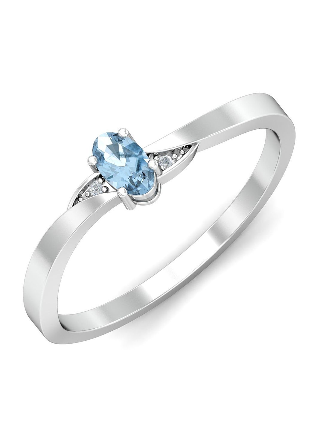 KUBERBOX Elptica 18KT White Gold Diamonds Studded Ring-1.89gm-picture-34