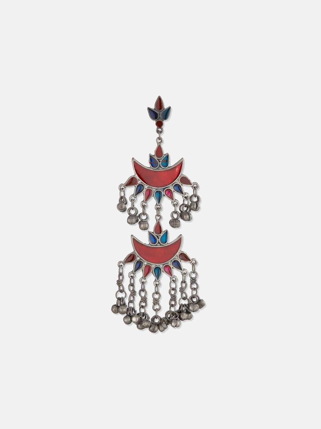 ATIBELLE Set Of 2 Silver-Plated Contemporary Drop Earrings