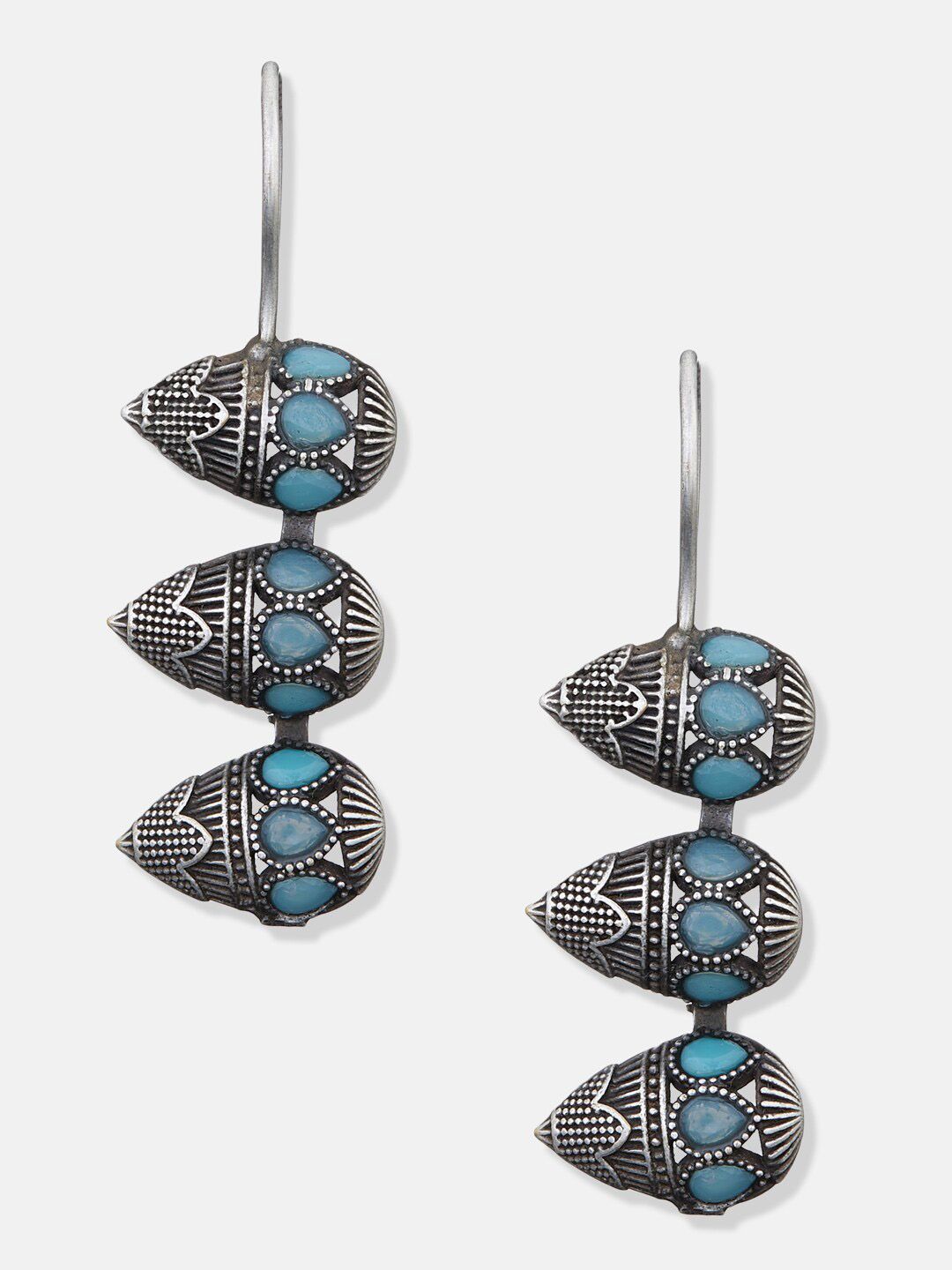 ATIBELLE Set Of 2 Silver-Plated Contemporary Drop Earrings