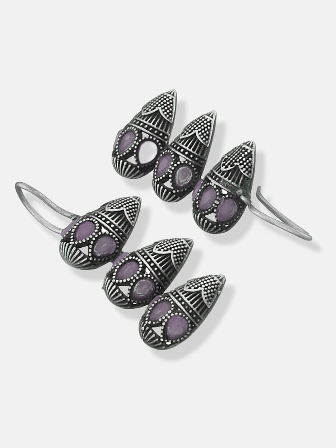 ATIBELLE Set Of 2 Silver-Plated Contemporary Drop Earrings