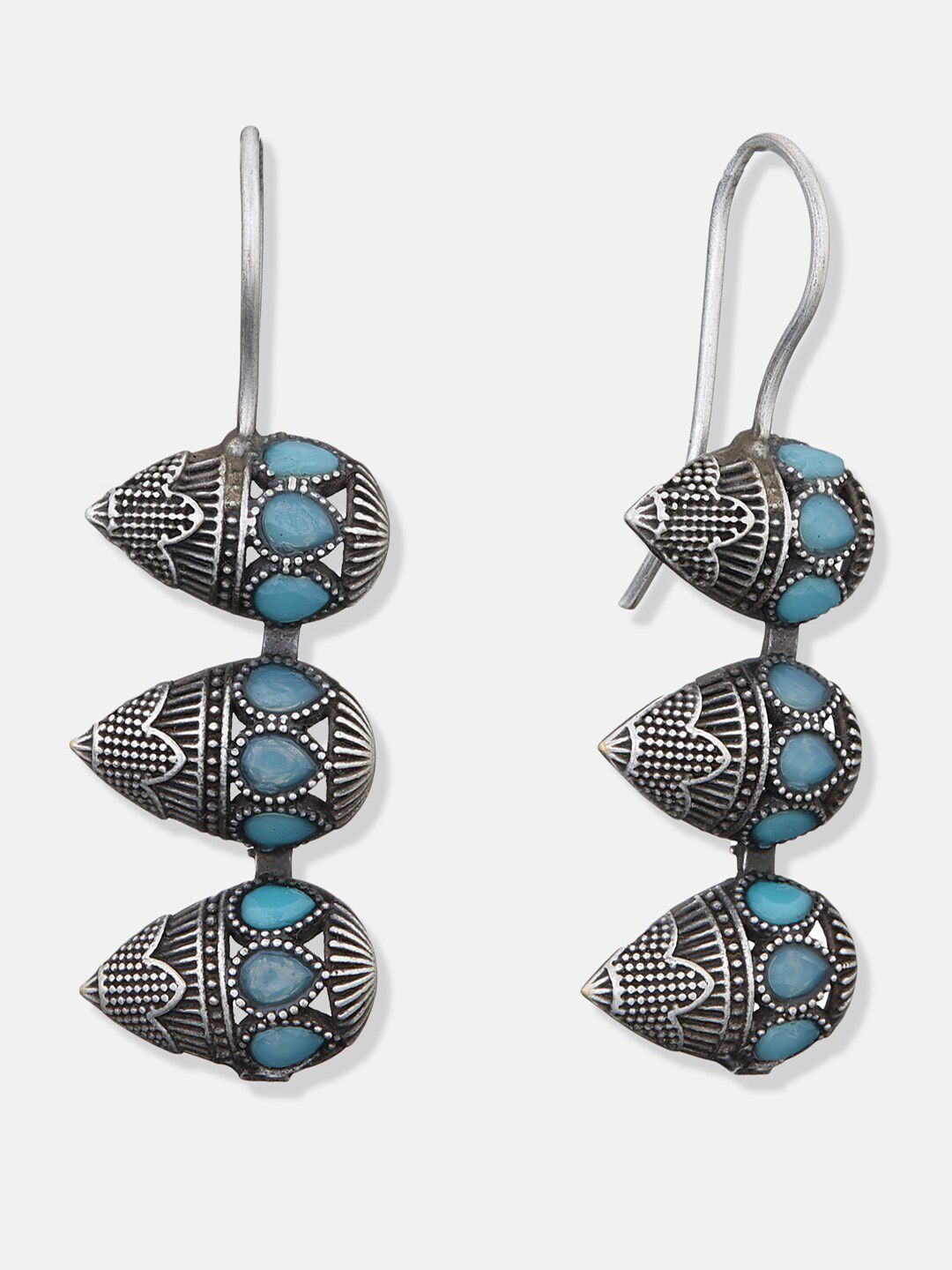 ATIBELLE Set Of 2 Silver-Plated Contemporary Drop Earrings