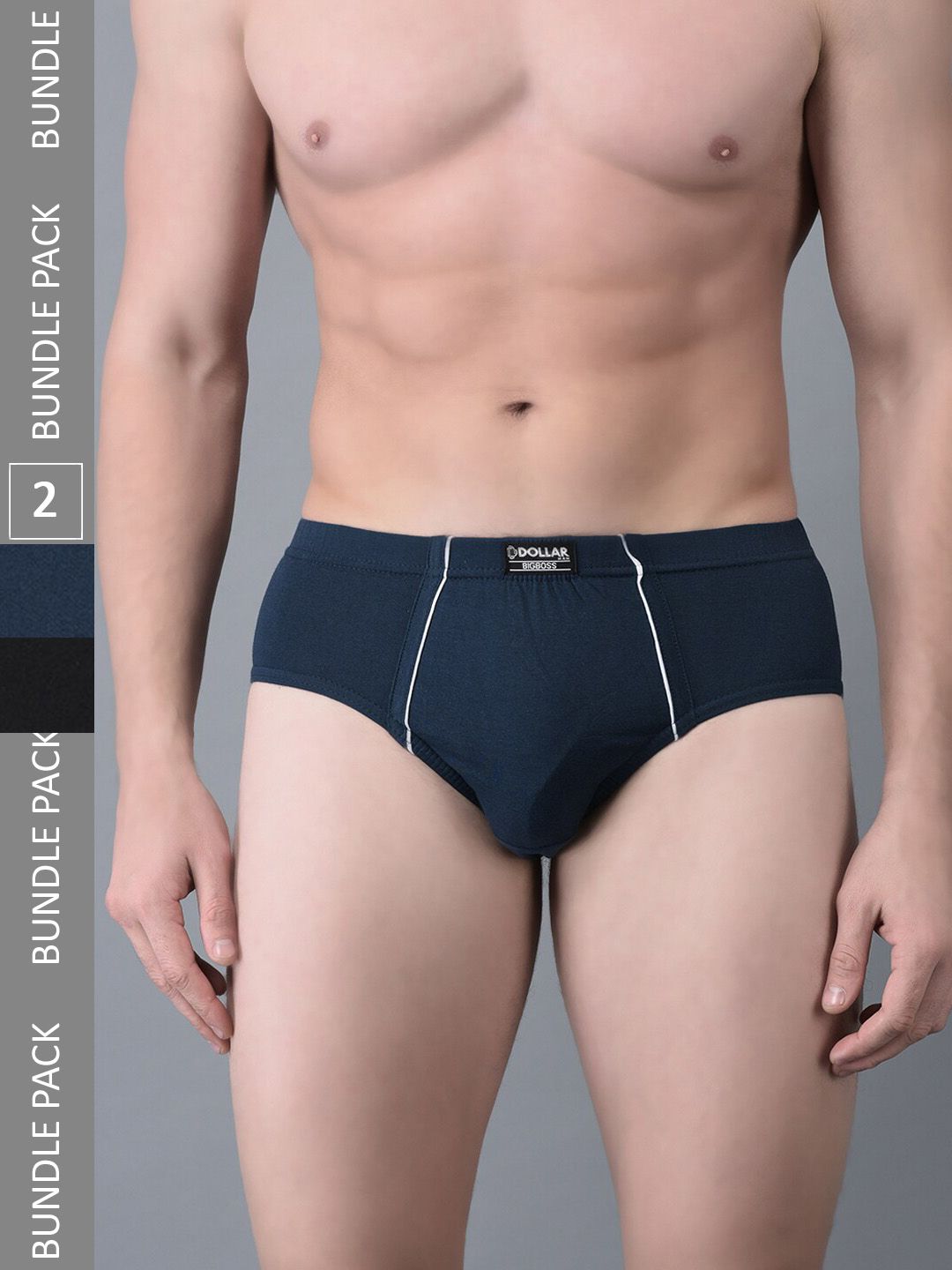 Buy Dollar Dollar Men Pack Of 3 Assorted Cotton Basic Briefs at Redfynd