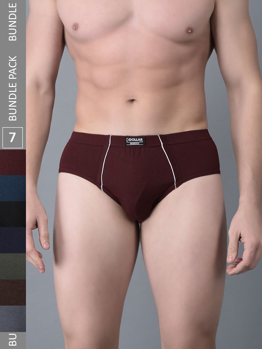 Dollar Bigboss Men Pack Of 7 Anti-Odour Assorted Cotton Basic Briefs MBBR-03-MDSUE-PO7-picture-20