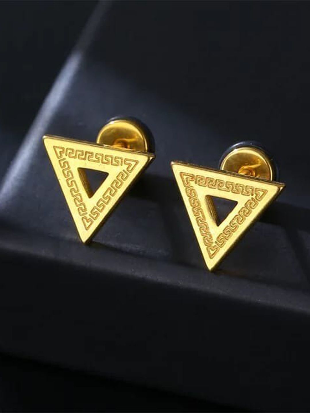 VIEN Gold-Plated Stainless Steel Contemporary Studs Earrings-picture-25