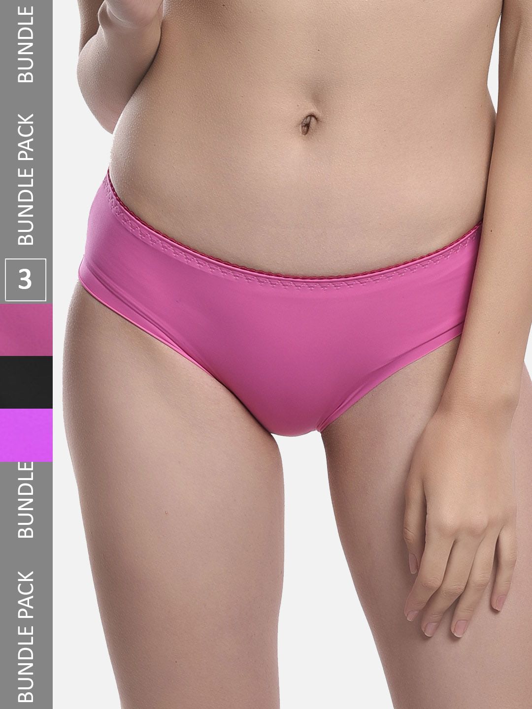 StyFun Women Pack Of 3 Anti Microbial Hipster Briefs LS_Chinki_Panty_BlackPurplePink-picture-21