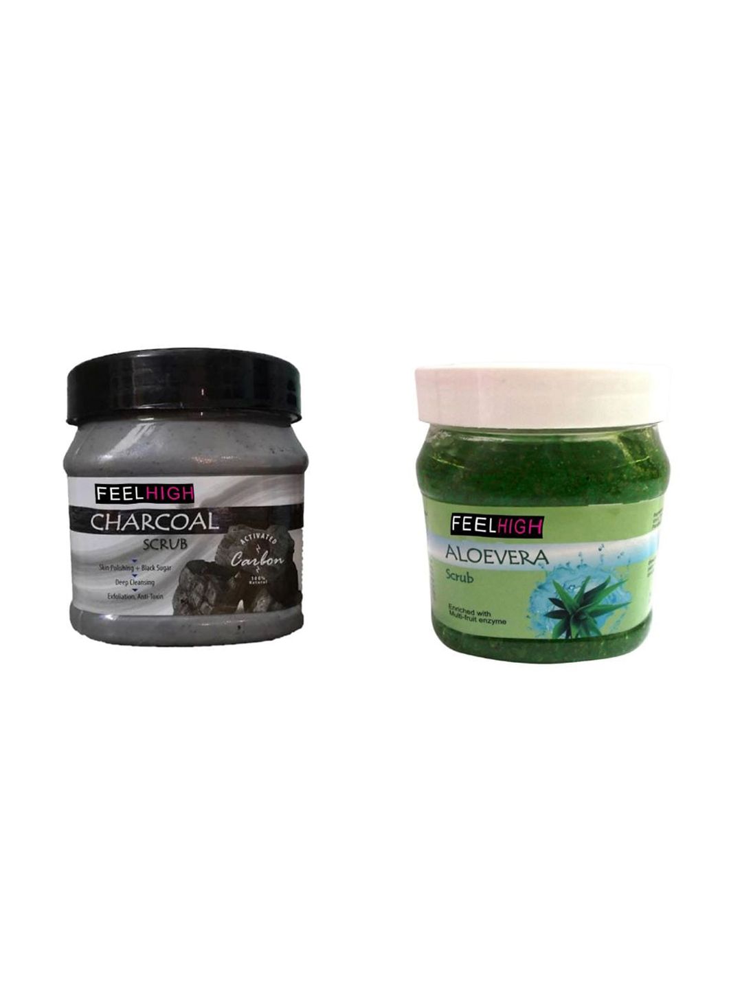 FEELHIGH Set Of 2 Aloe Vera & Charcoal Face & Body Scrubs 500ml Each-picture-22