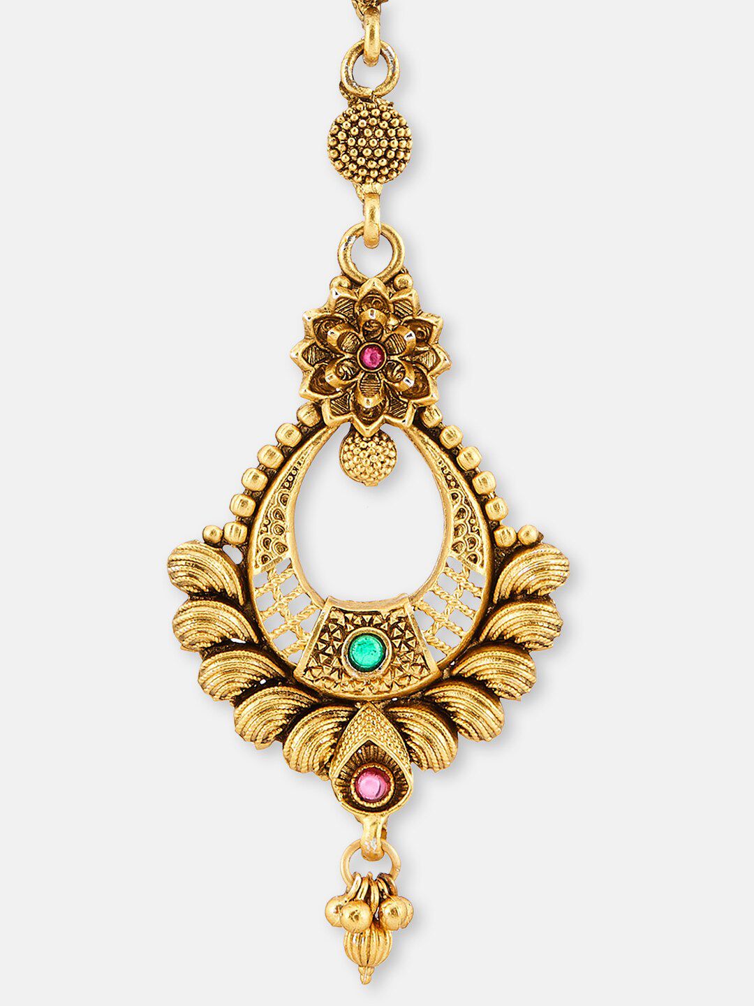 ATIBELLE Set Of 2 Gold-Plated Stone-Studded Maang Tikka