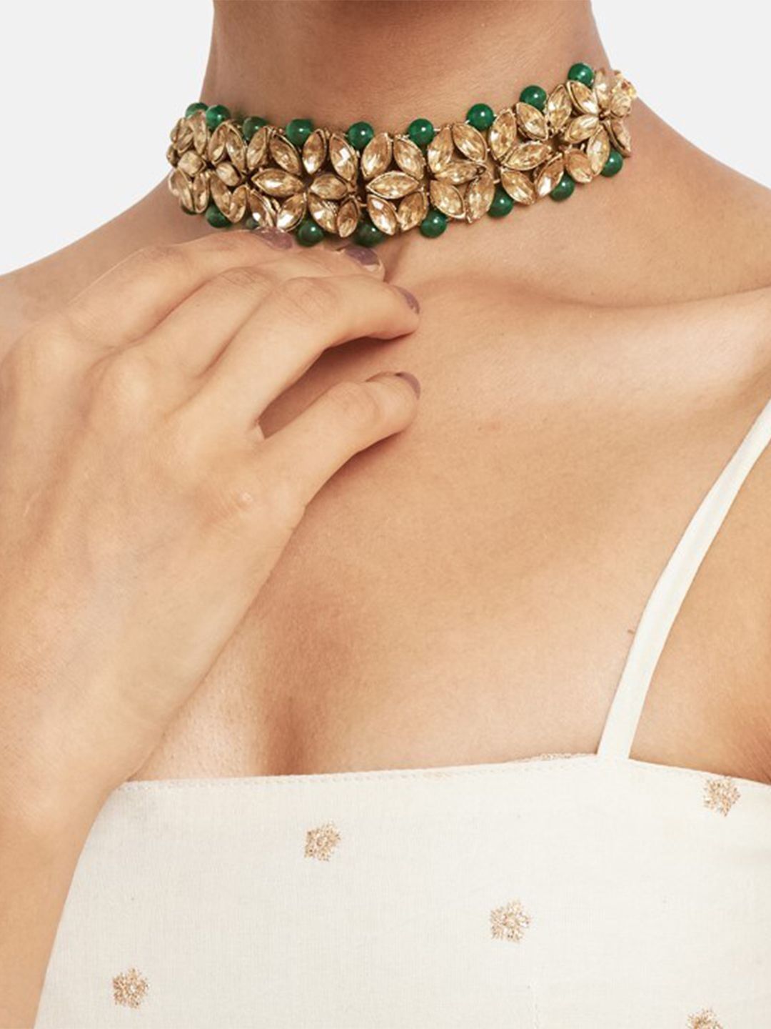 ATIBELLE Copper-Plated Studded Necklace