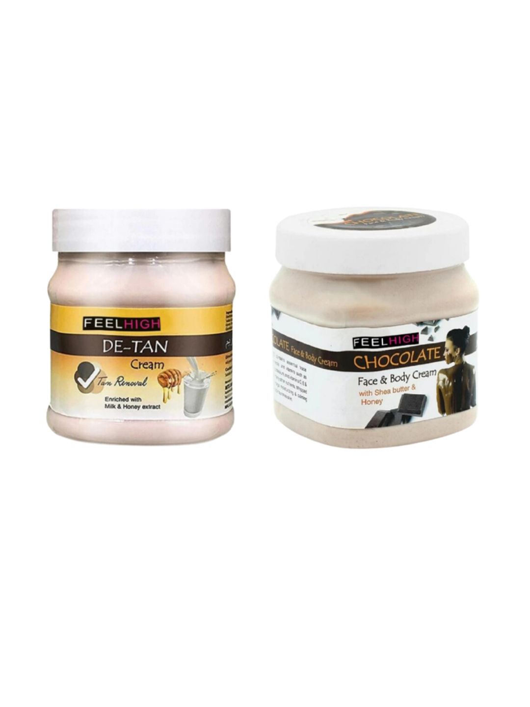 FEELHIGH Set Of 2 De-Tan & Chocolate Cream Face & Body Moisturizer - 500ml Each-picture-40