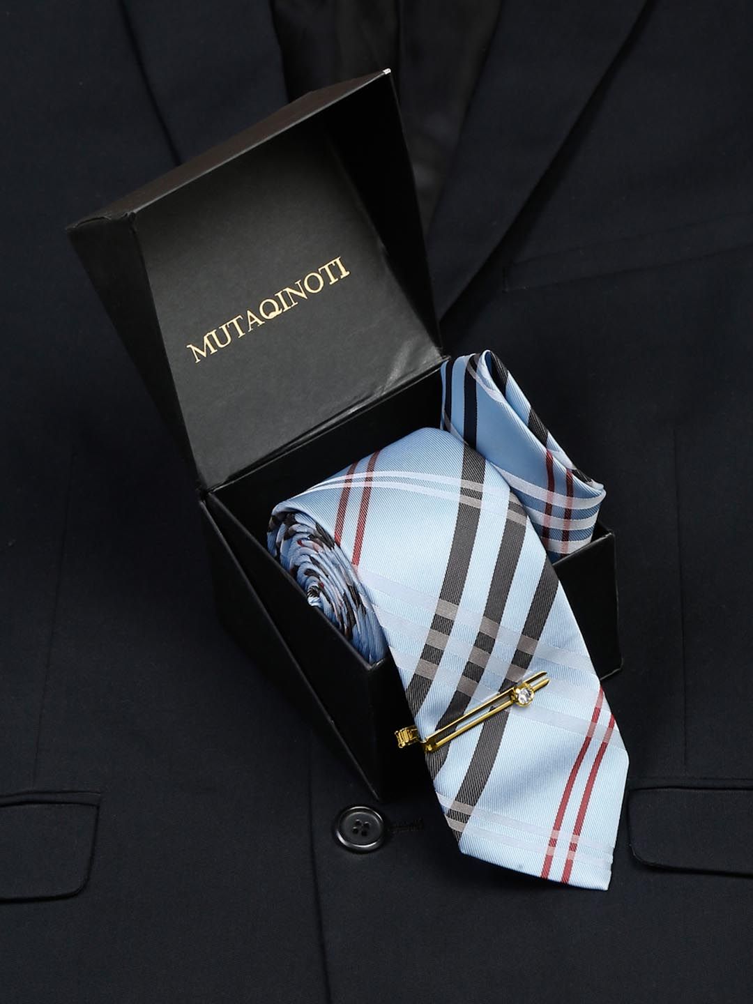 MUTAQINOTI Men Silk Necktie Accessory Gift Set-picture-58