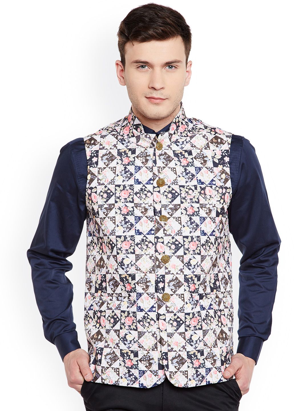 Wintage Multicolored Printed Nehru Jacket-picture-24