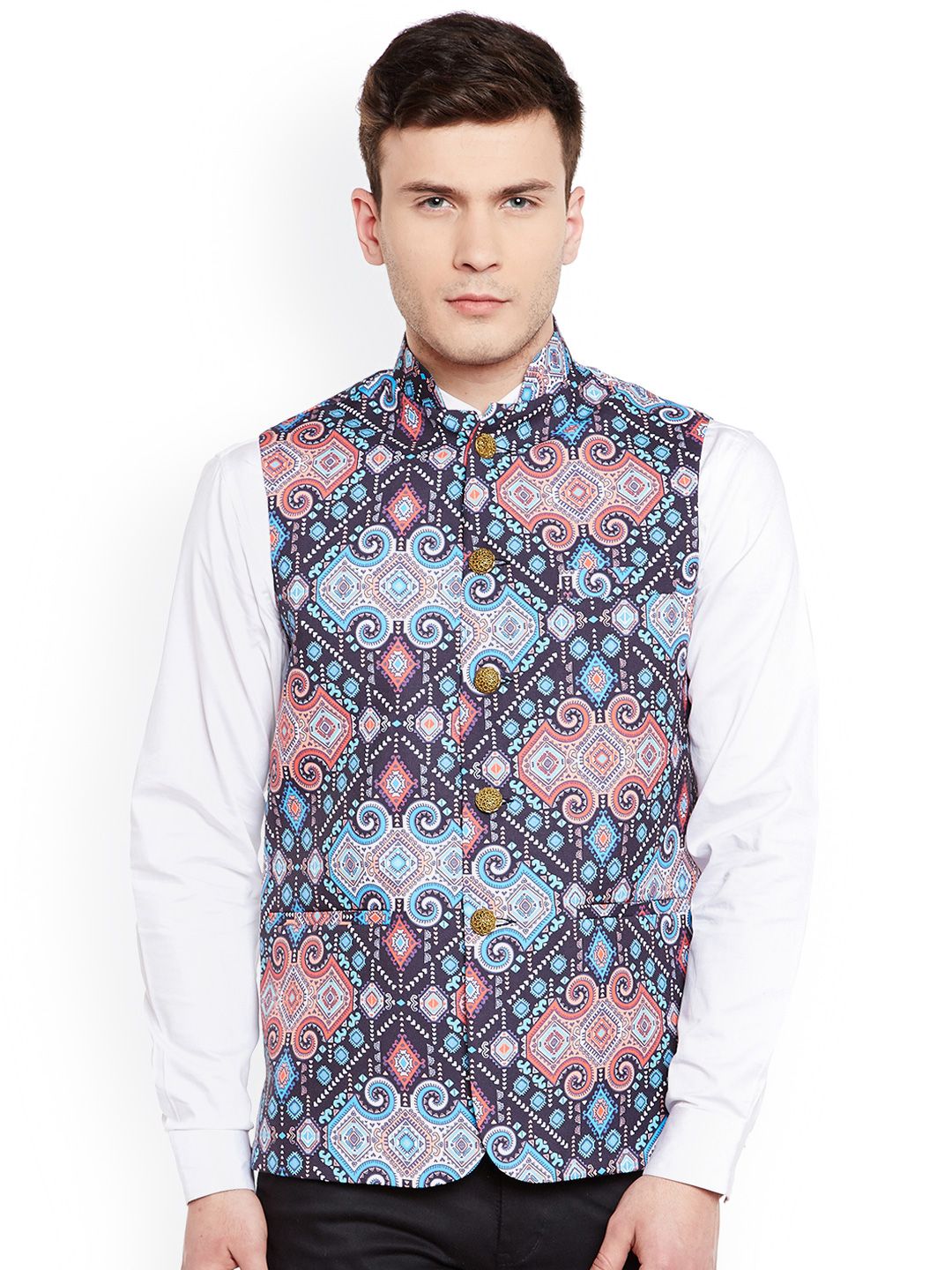 Wintage Multicolored Printed Nehru Jacket-picture-10
