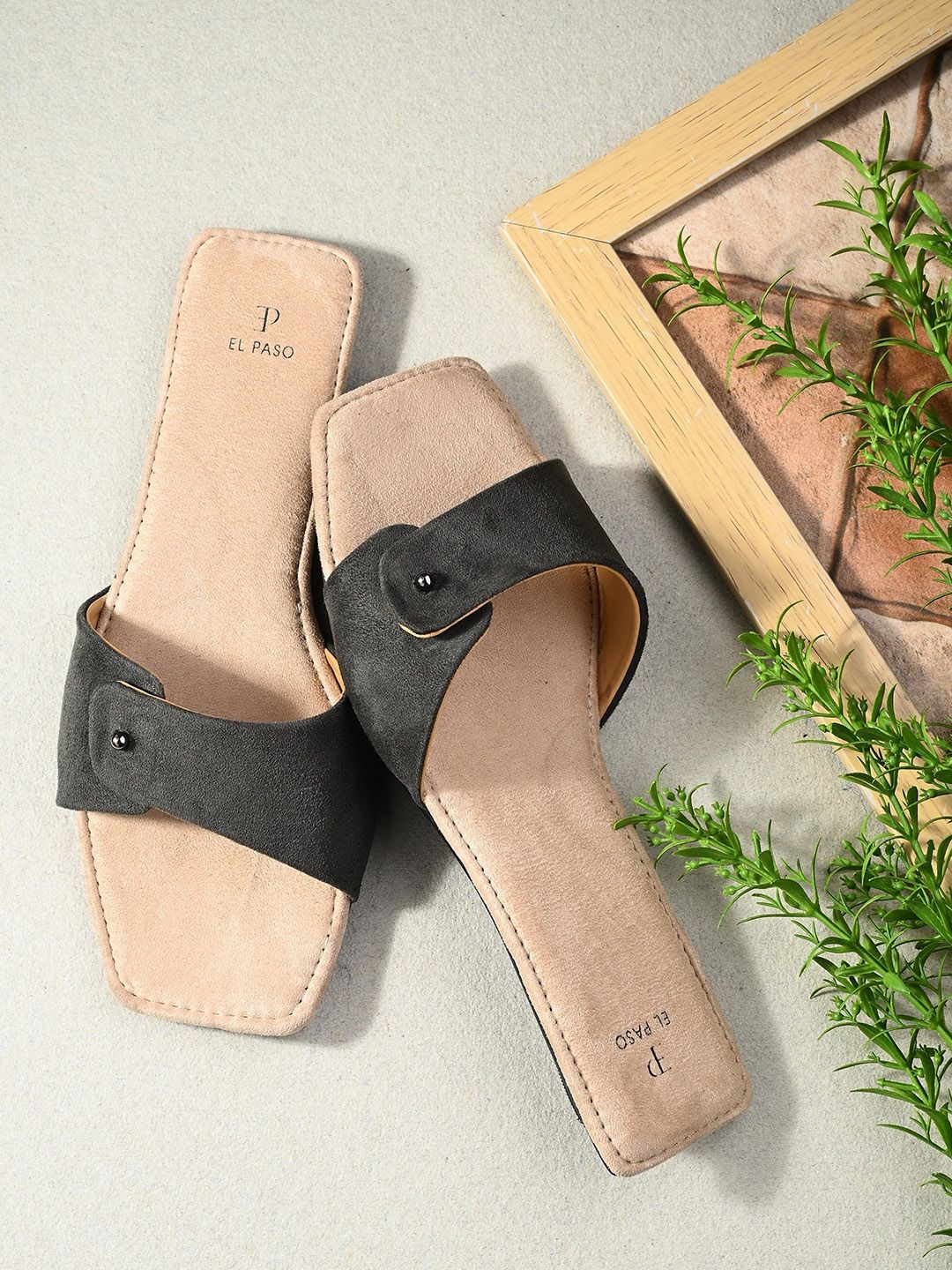 El Paso Embellished Open Toe Flats-image-46