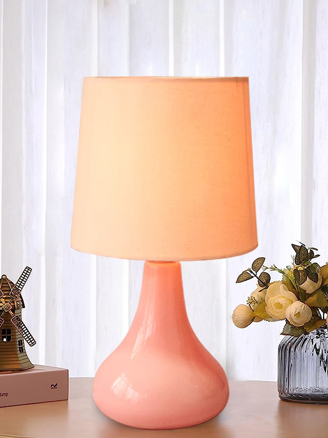 Homesake Peach Coloured Ceramic Table Lamp-picture-27