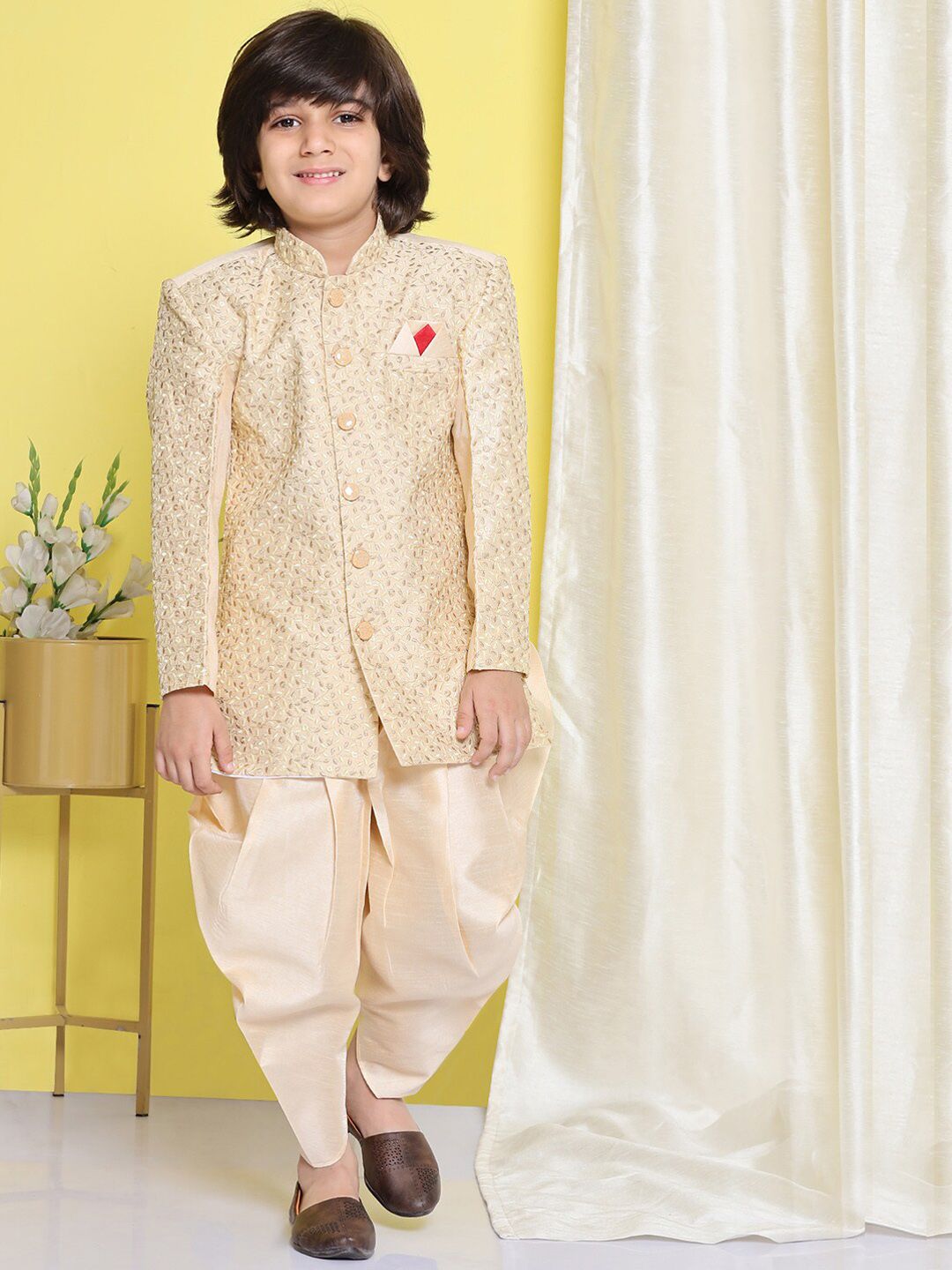 Aj DEZInES Boys Embroidered Sherwani Set-picture-28