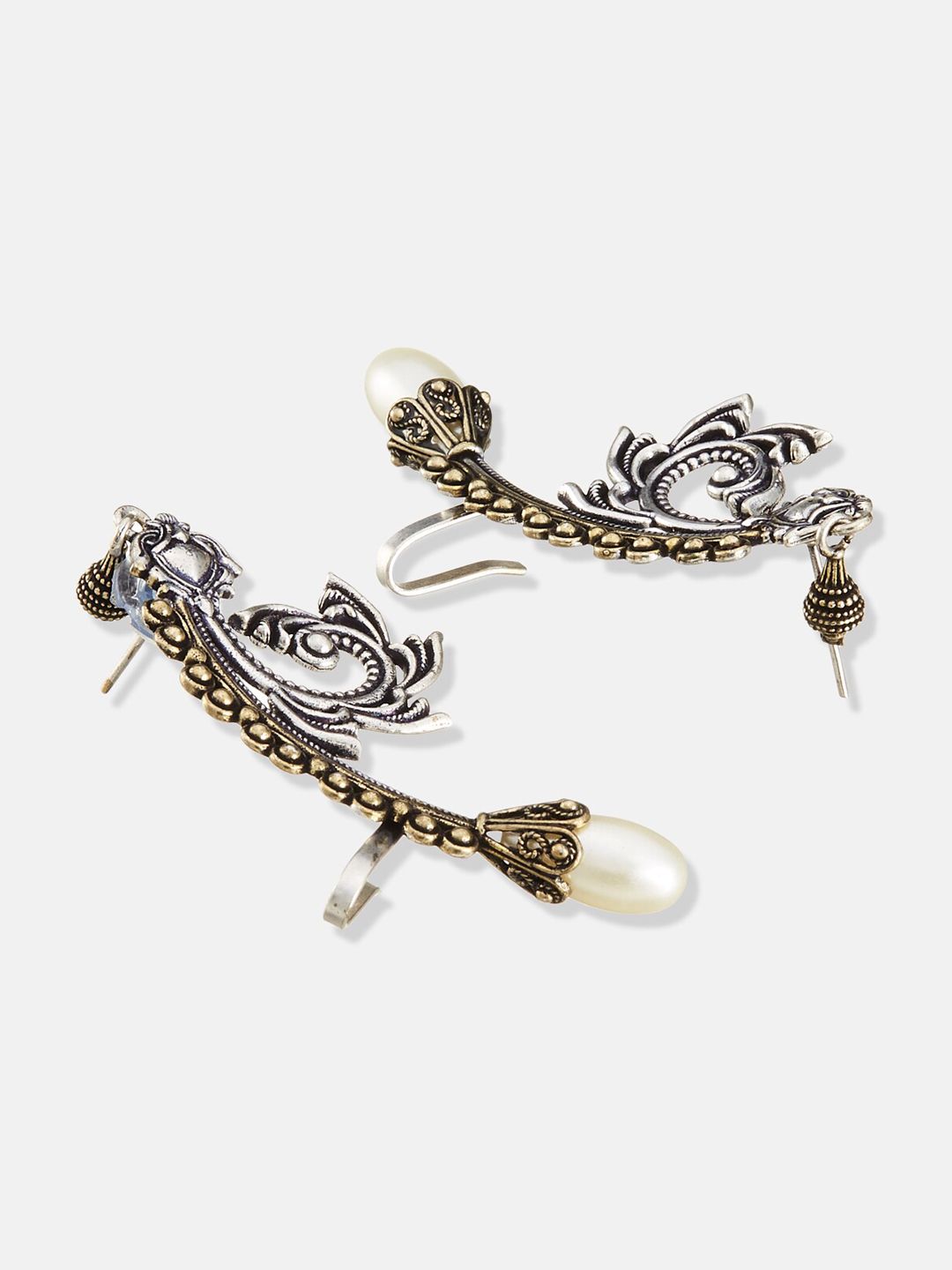 ATIBELLE Set Of 2 Silver-Plated Contemporary Ear Cuffs