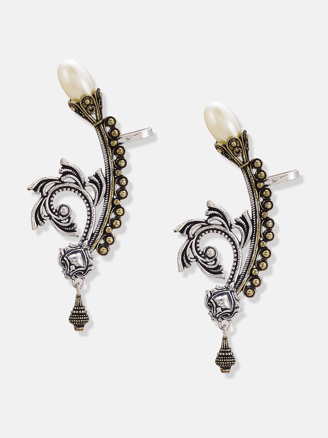 ATIBELLE Set Of 2 Silver-Plated Contemporary Ear Cuffs