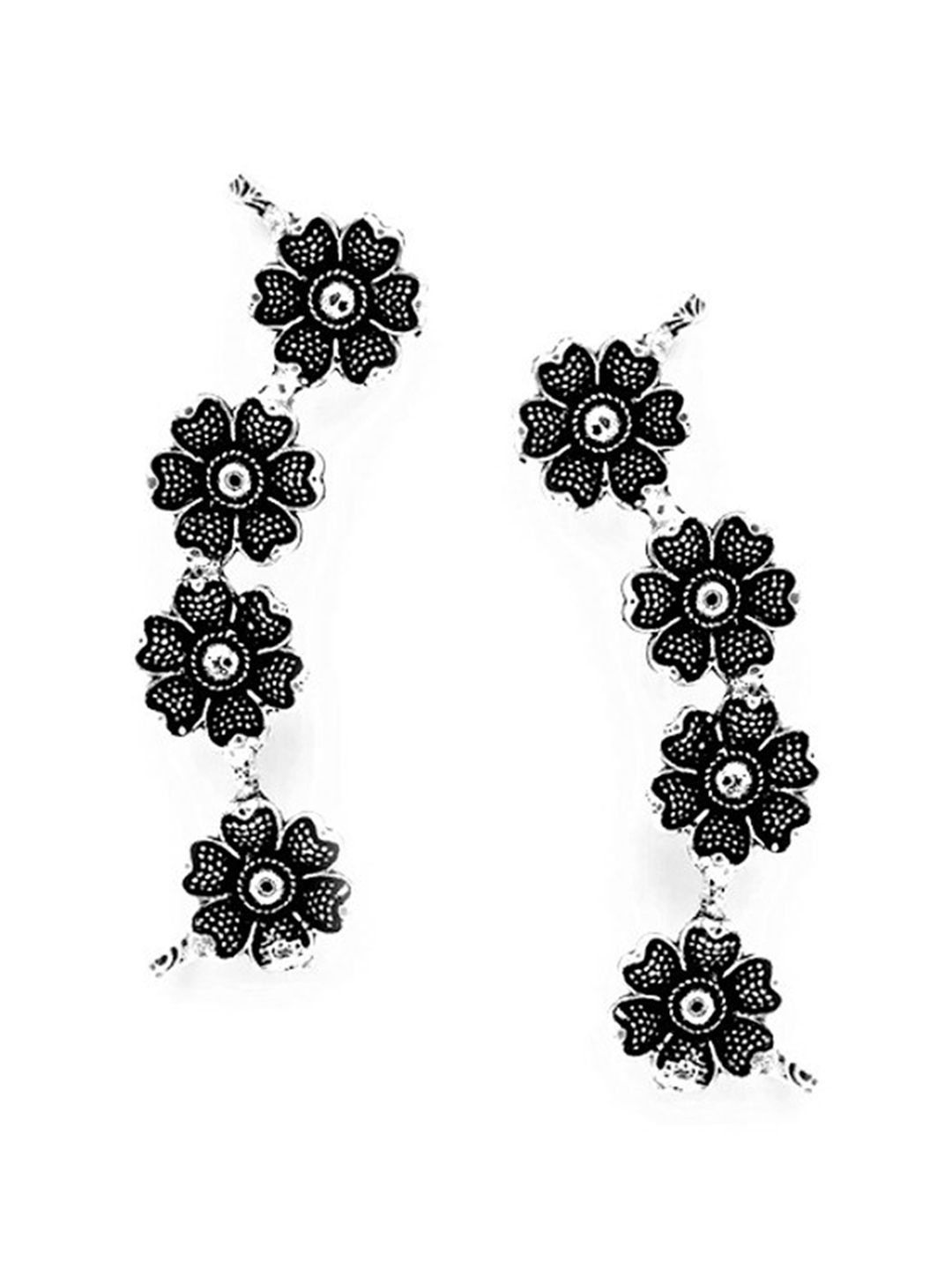 ATIBELLE Silver-Plated Floral Shaped Ear Cuff