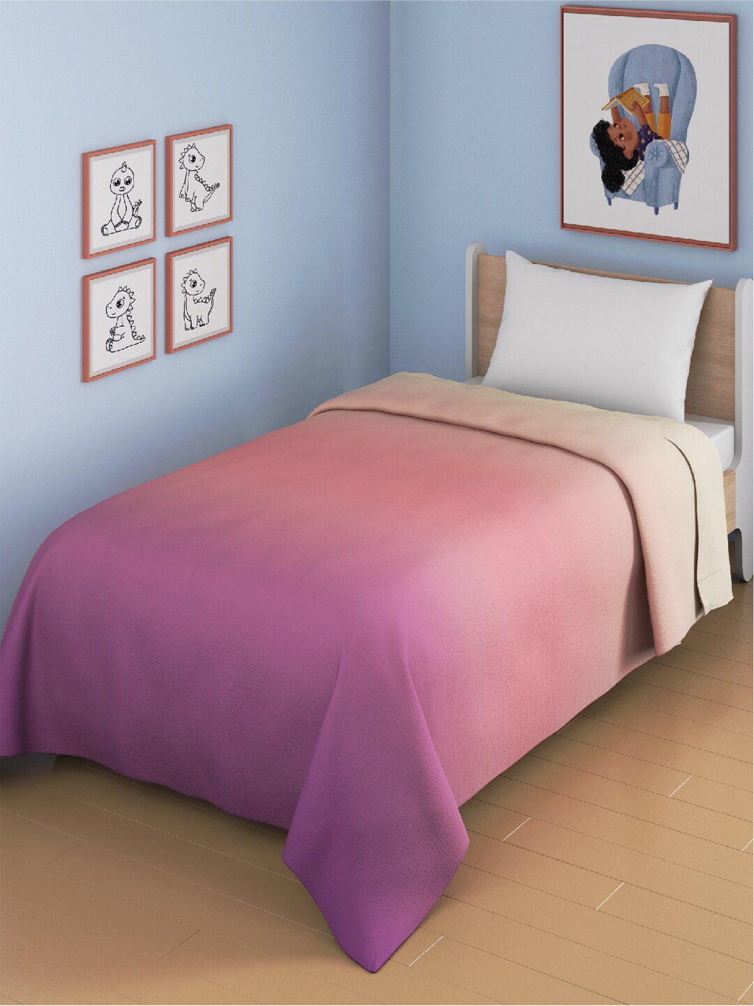 Smartsters Mauve & Beige Mild Winter 110 GSM Single Bed Quilt-picture-34