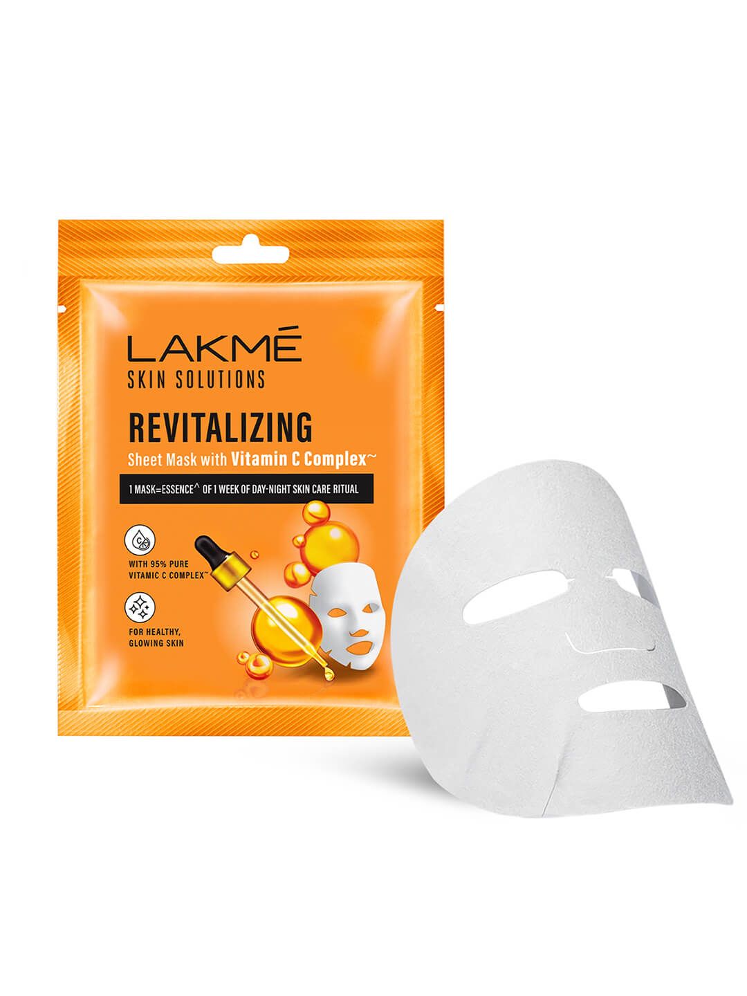 Lakme Skin Solutions Revitalizing Sheet Mask with Vitamin C Complex - 25ml-image-2