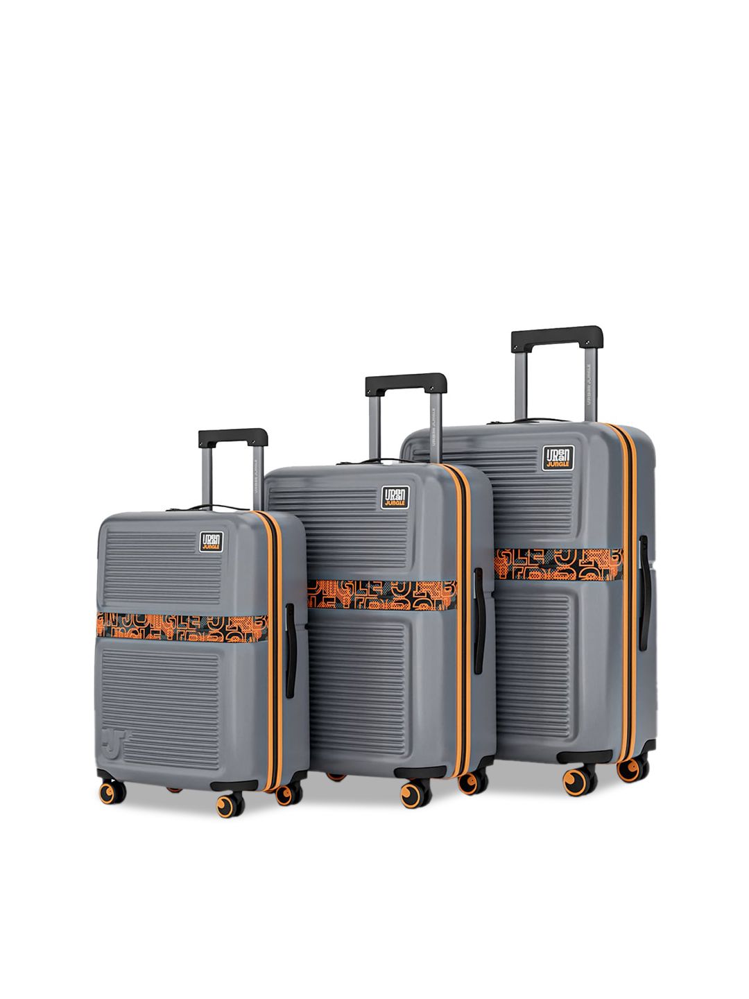 Urban Jungle Set Of 3 Grey Hard Luggage Trolley-picture-26