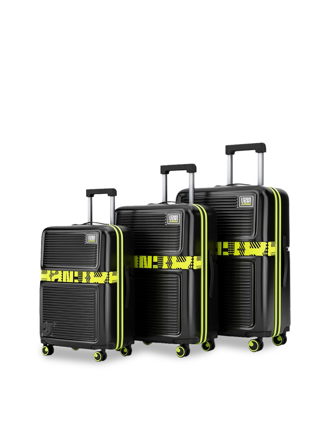 Urban Jungle Set Of 3 Textured Hard Sided Trolley Suitcase-picture-39
