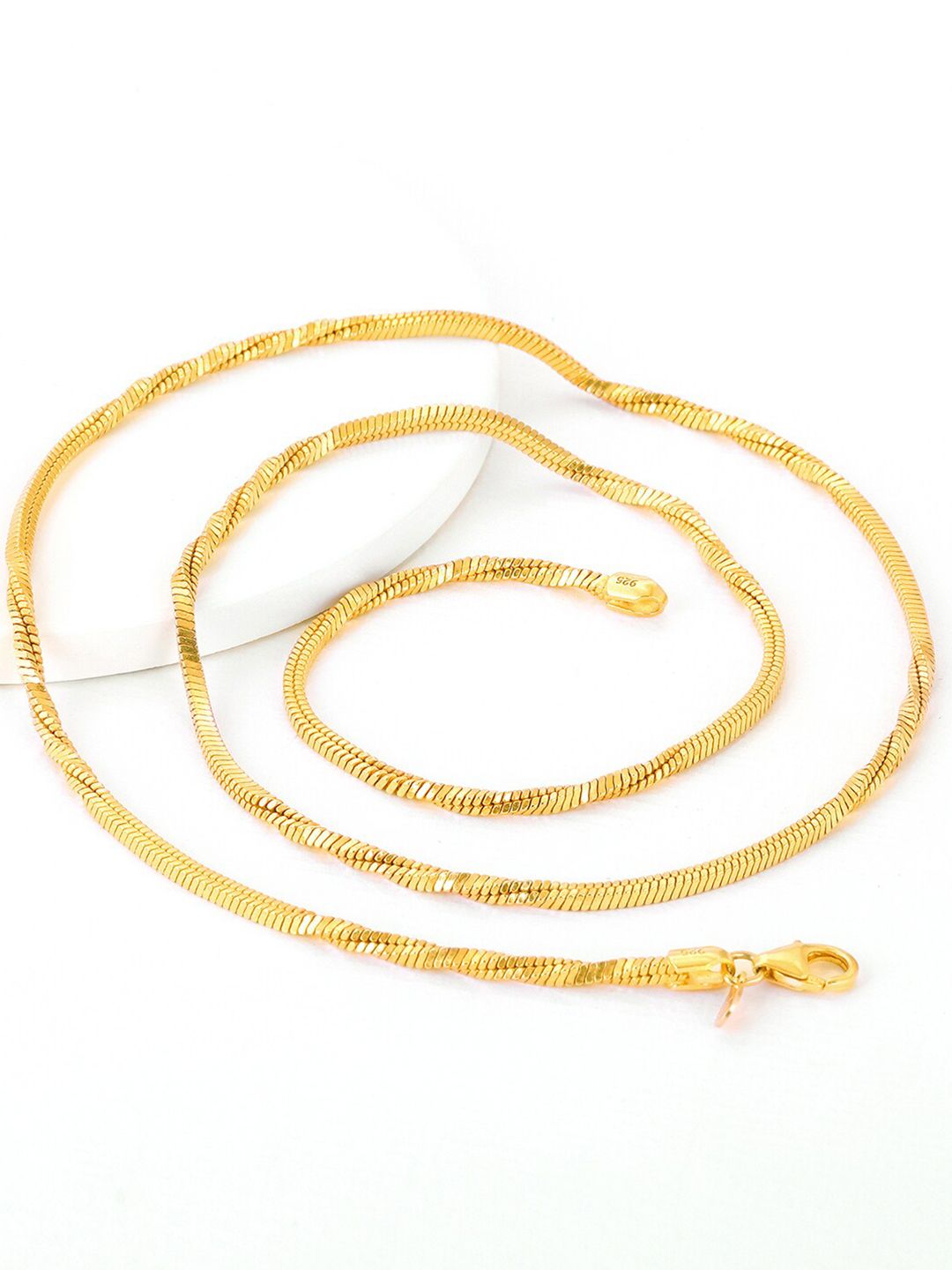 GIVA Men 925 Sterling Silver Gold-Plated Chain-image-15