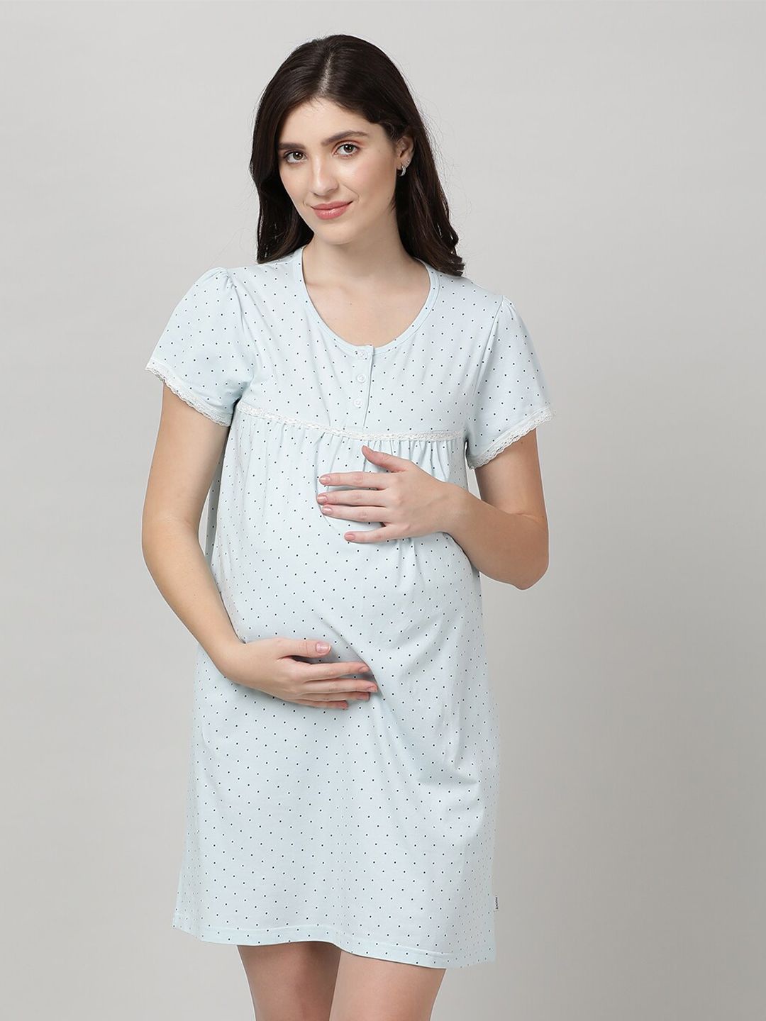 mackly Printed Maternity Nightdress-image-16