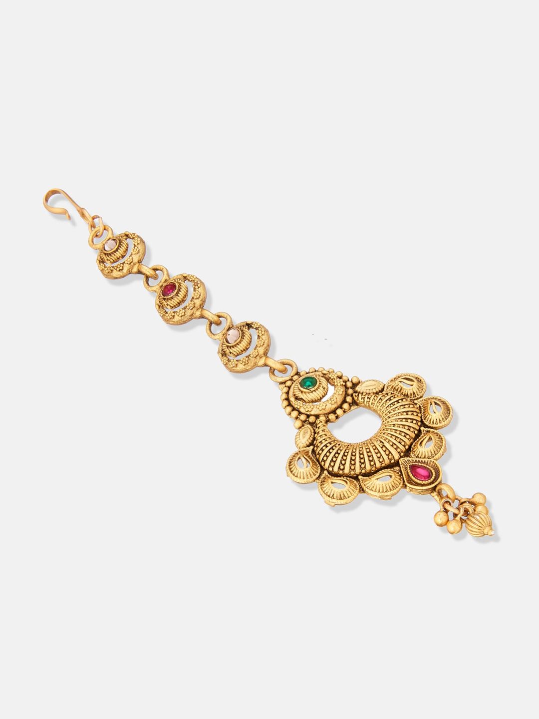 ATIBELLE Gold-Plated Stone-Studded Maangtikka