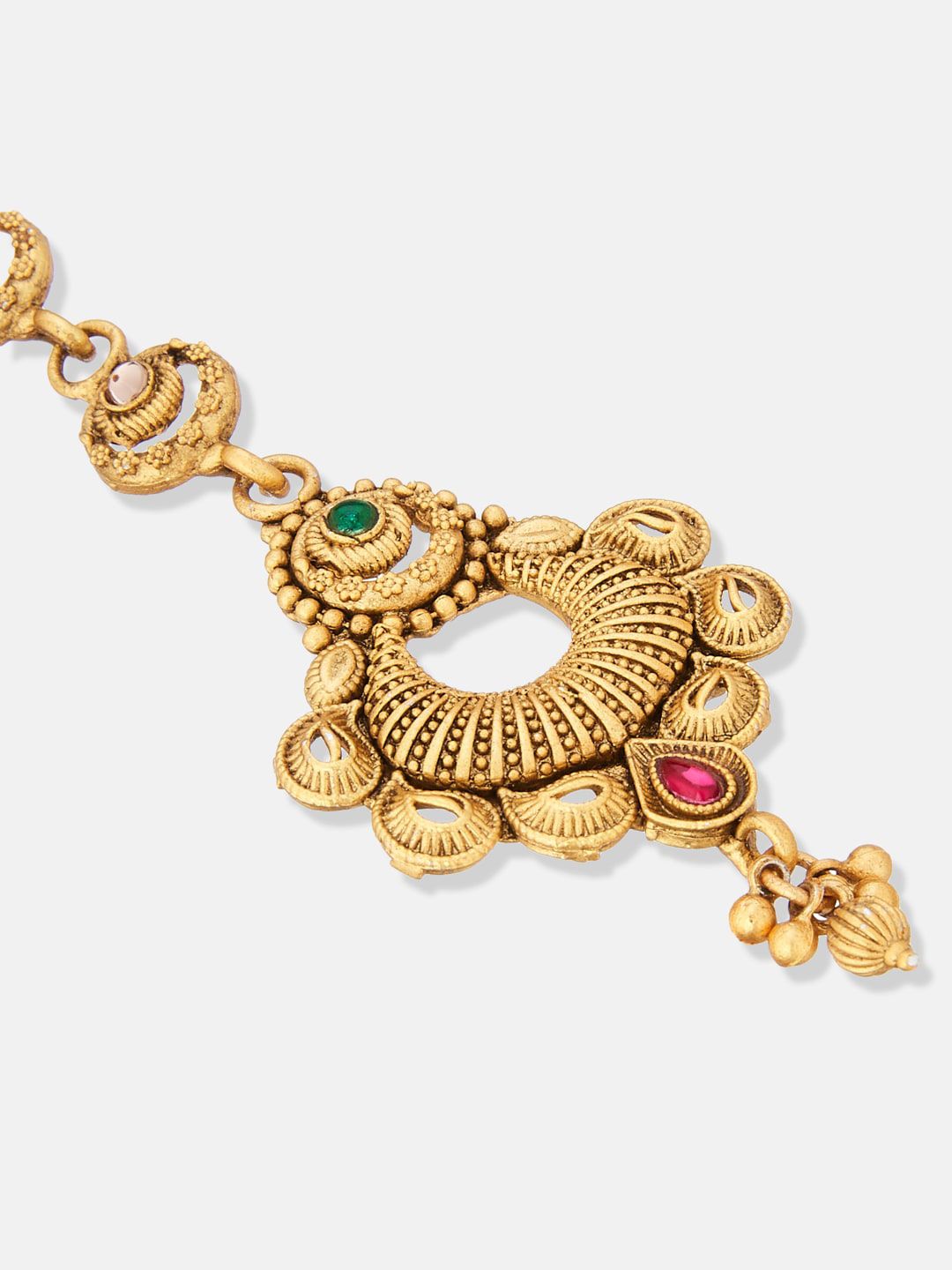 ATIBELLE Gold-Plated Stone-Studded Maangtikka