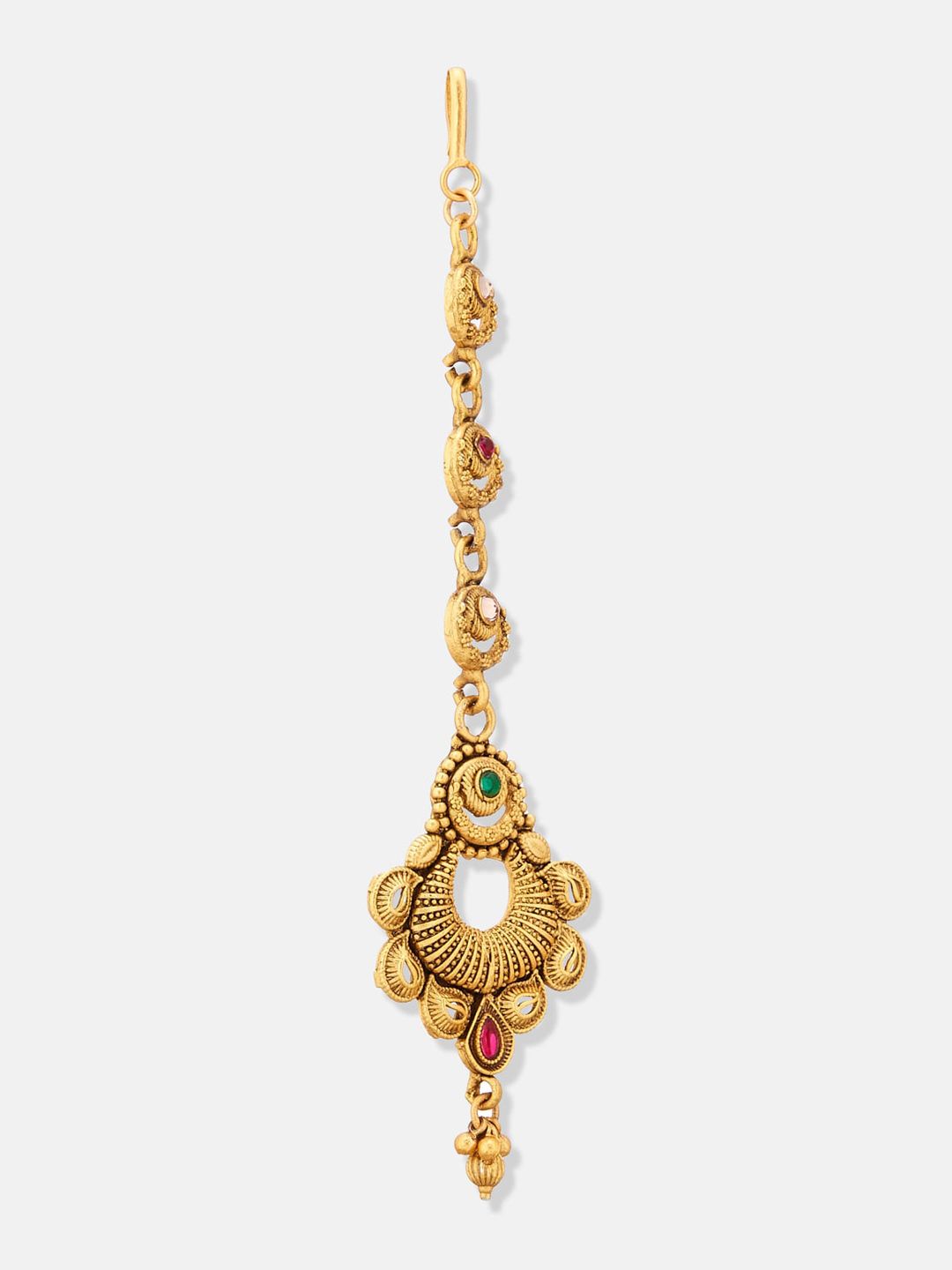 ATIBELLE Gold-Plated Stone-Studded Maangtikka