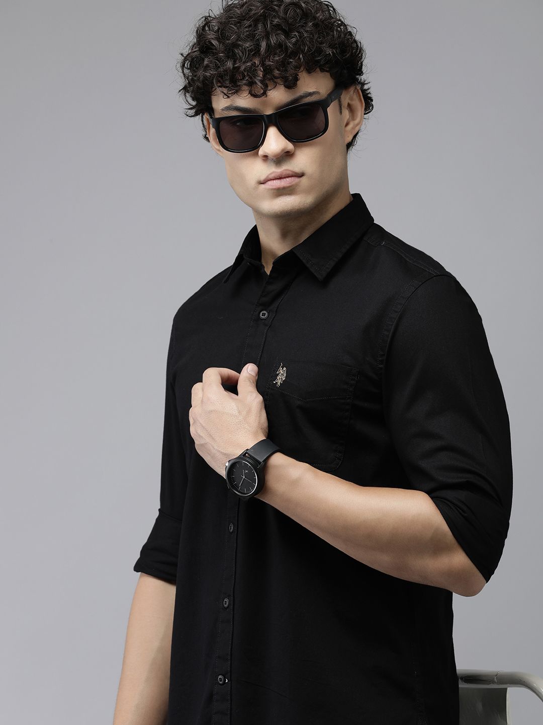 U.S. Polo Assn. Denim Co. Spread Collar Slim Fit Pure Cotton Casual Shirt-image-38
