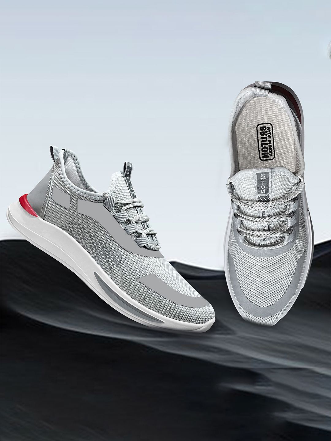 Bruton Men Mesh Lightweight Lace-Up Running Shoes-picture-35