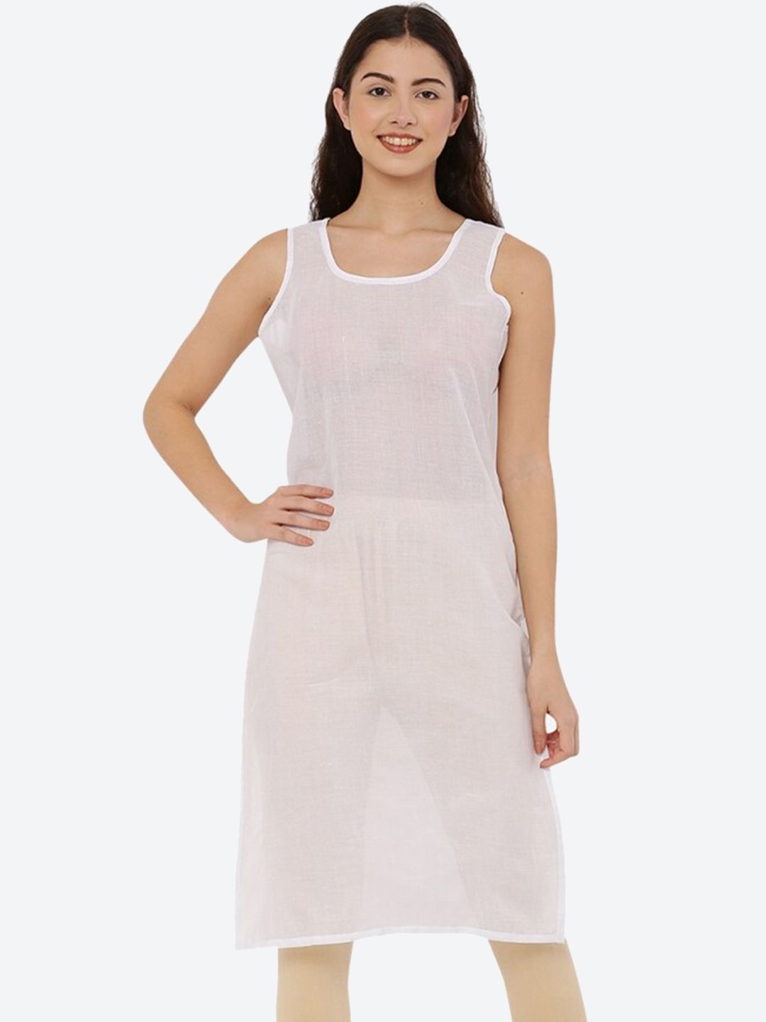 FAWOMENT Sleeveless Pure Cotton Kurta