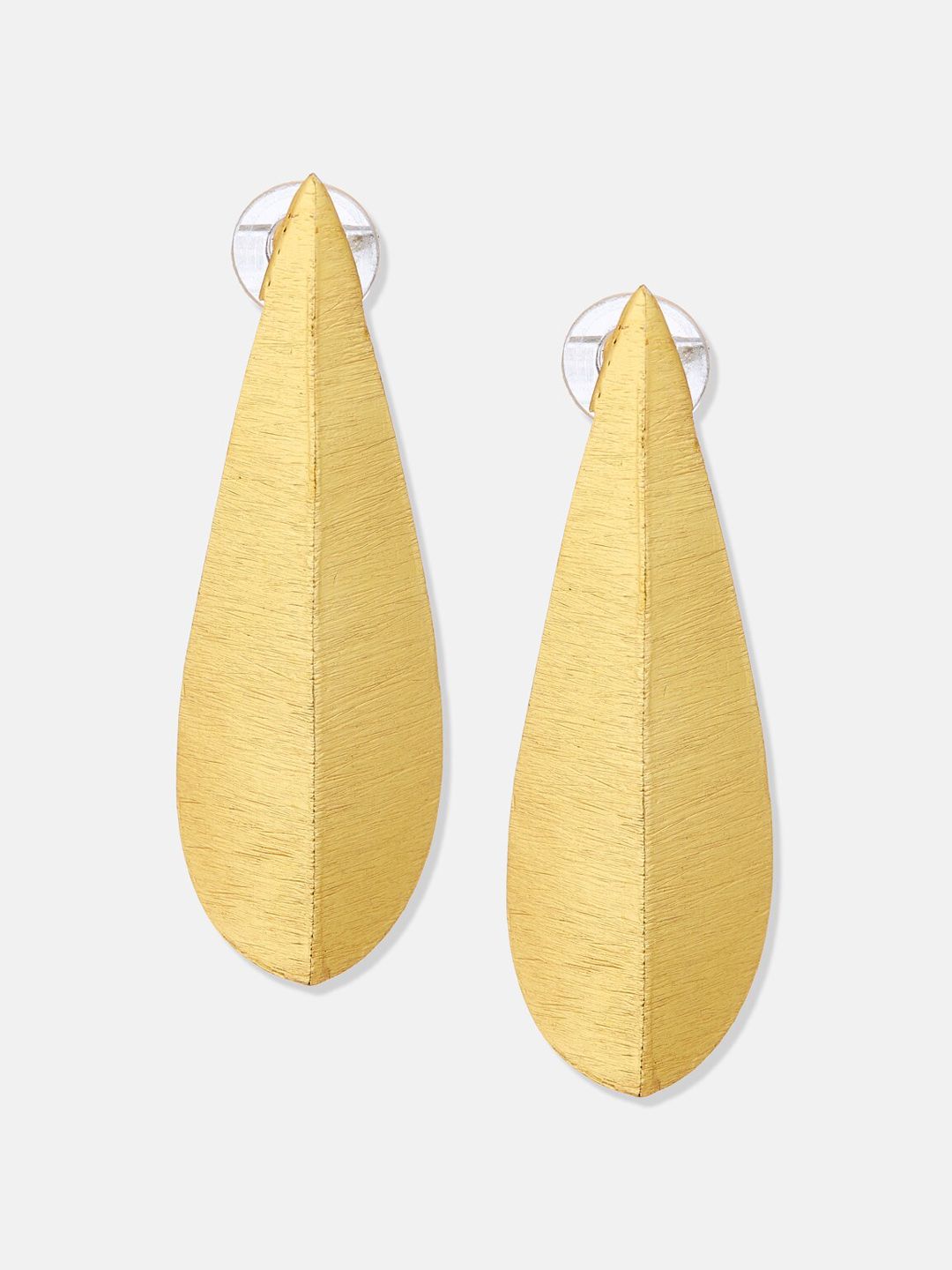 ATIBELLE Gold-Plated Leaf Shaped Drop Earrings