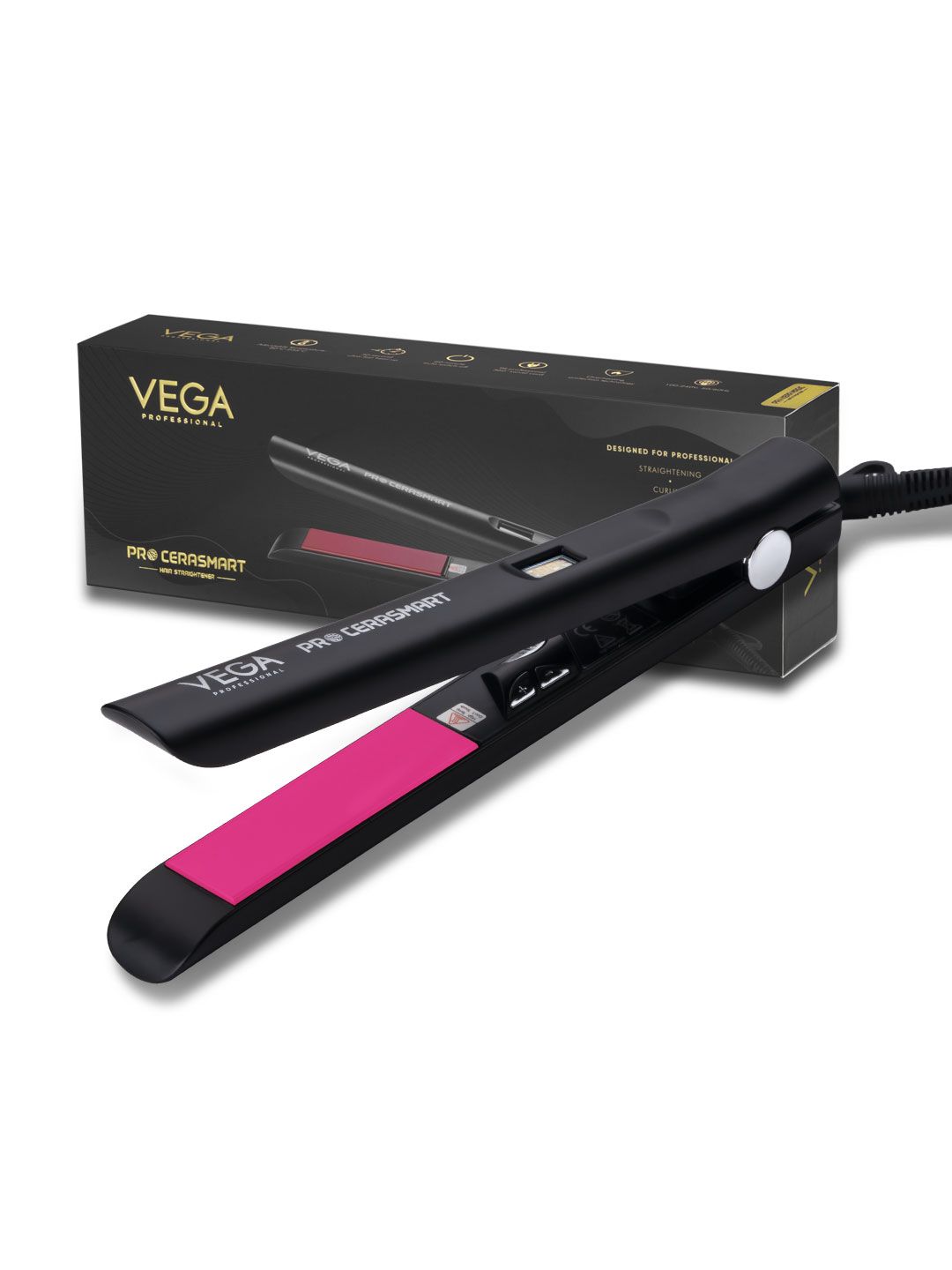 VEGA PROFESSIONAL VPMHS-06 Pro Cera Smart Hair Straightener with Floating Plates - Black-image-6