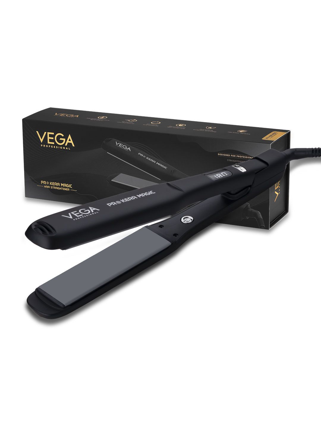 VEGA PROFESSIONAL VPPHS-04 Pro Kera Magic Hair Straightener with Floating Plates - Black-image-25