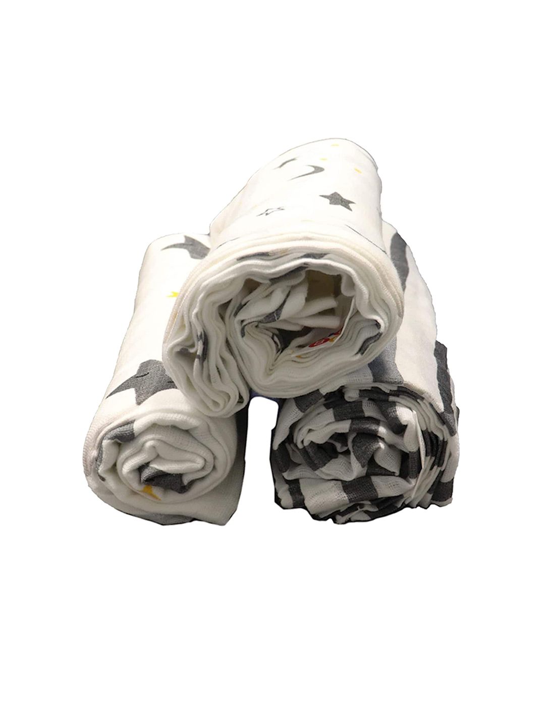 BeyBee Infants Set Of 3 Printed Organic Cotton Durable Swaddle Wrappers-picture-4