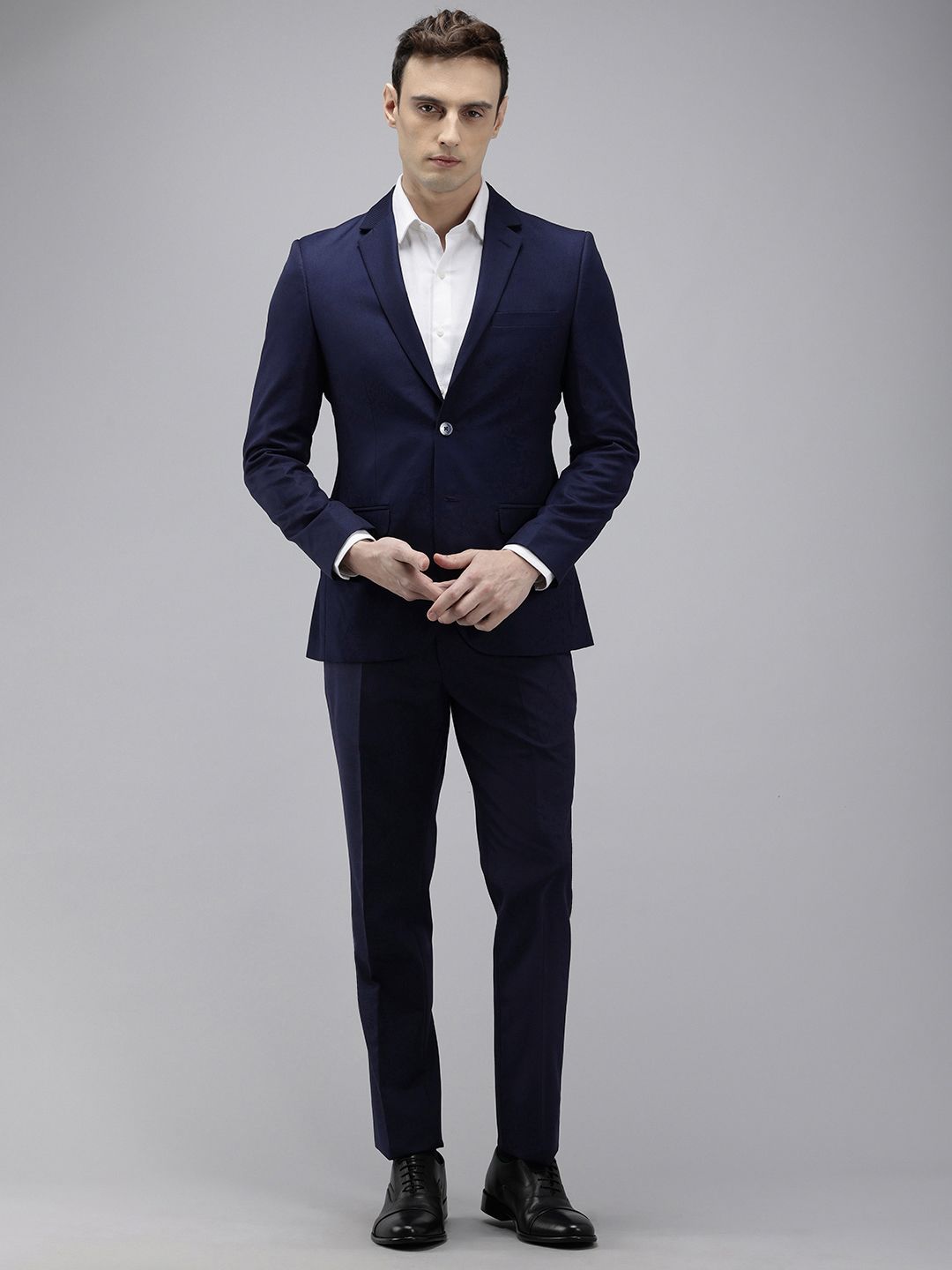 Park Avenue Self Design Super Slim Fit Single Breasted 2 Piece Party Suits-picture-26