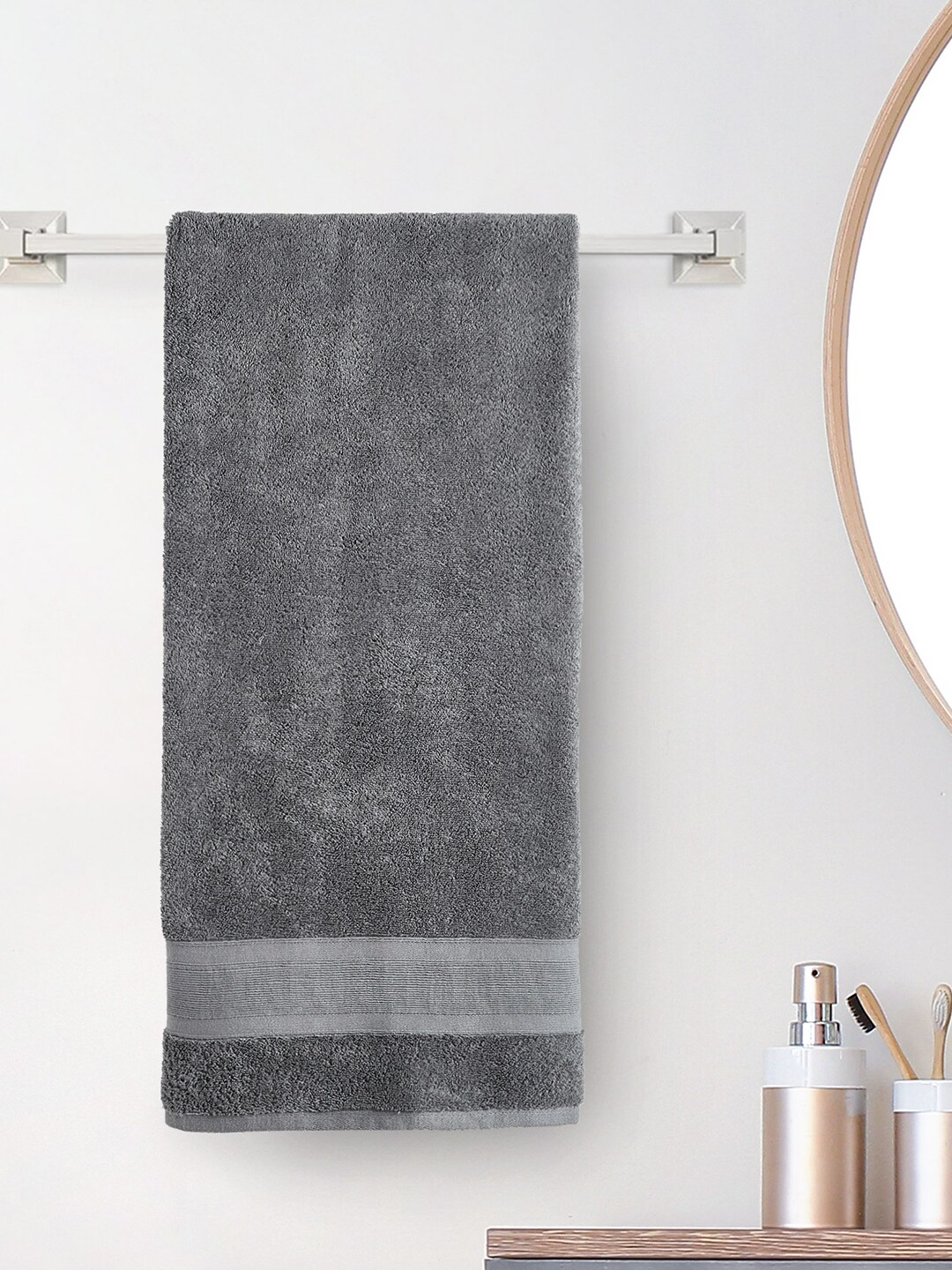 Home Centre Color Refresh Essence Grey 500 GSM Cotton Bath Towel